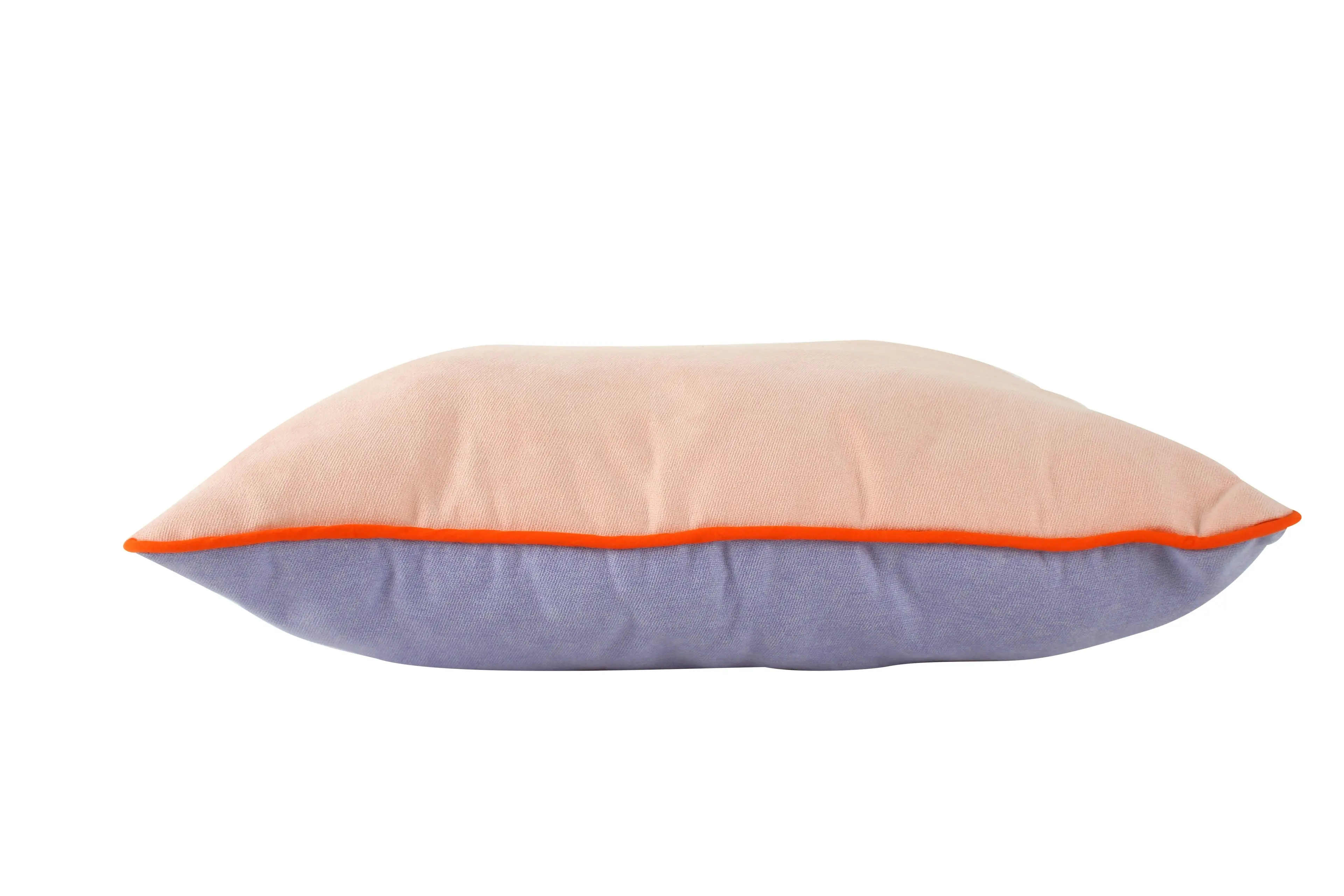 Pink & Lilac Cushion with Orange Piping 50 x 50 cm