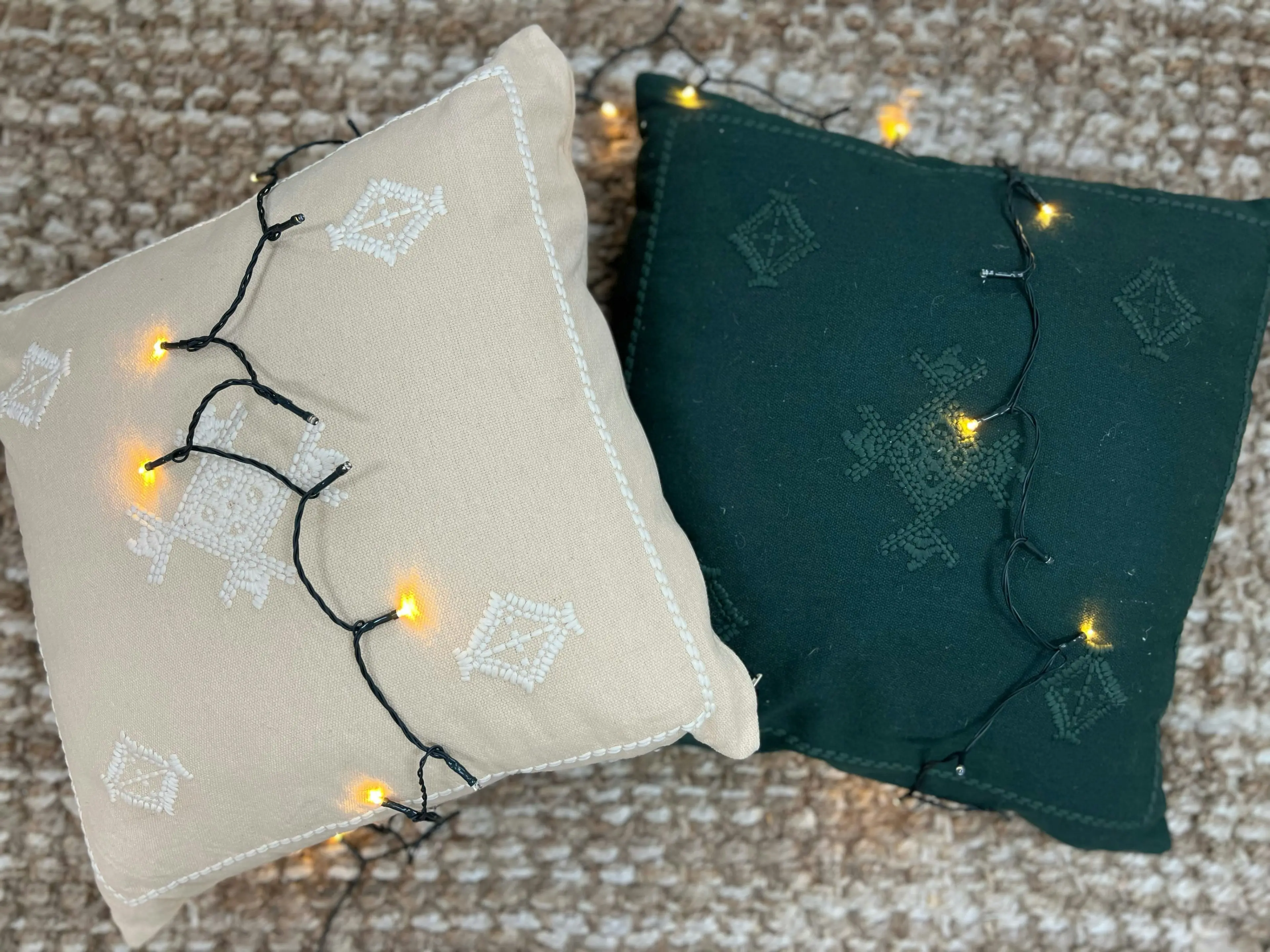 Innez Embroidey Cushion Deep Green 50 x 50cm