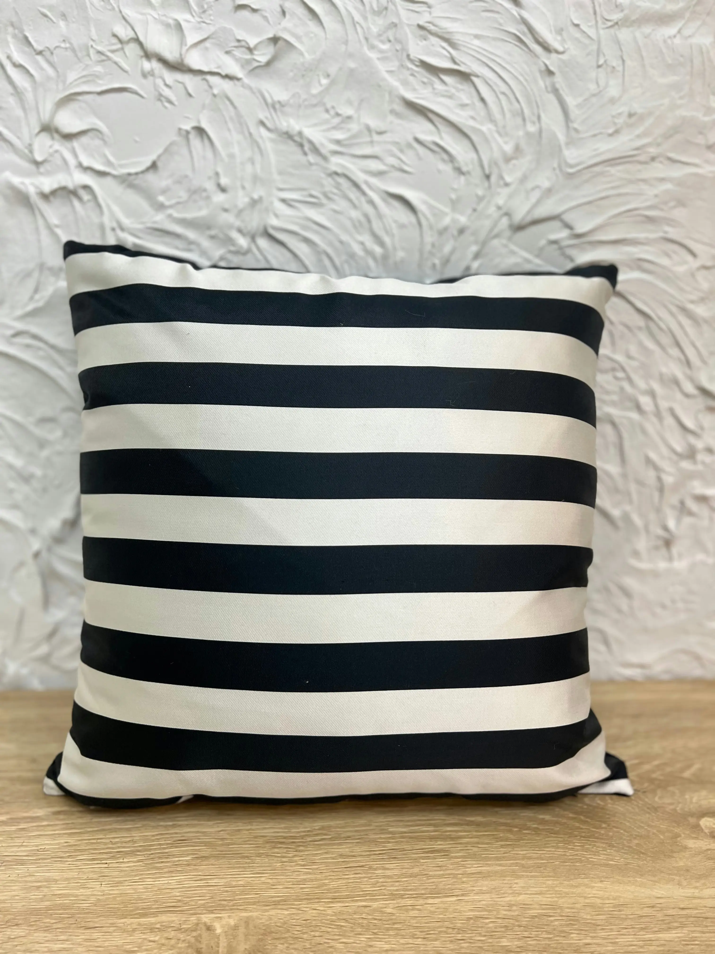 Black Jacquard Stripe Cushion 45X45cm