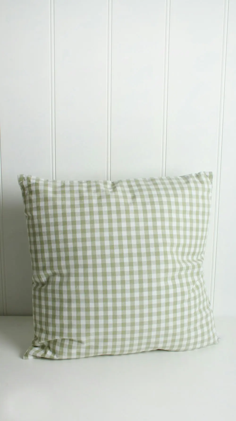 Sage Cotton Gingham Cushion 50 x 50cm