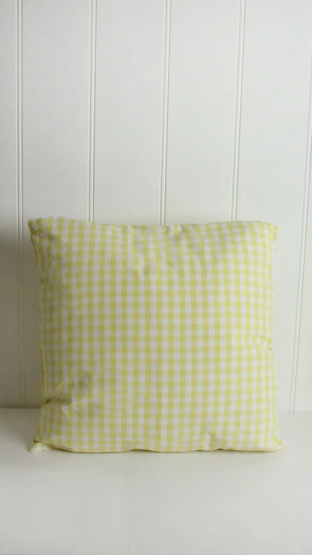 Yellow Cotton Gingham Cushion 50 x 50cm