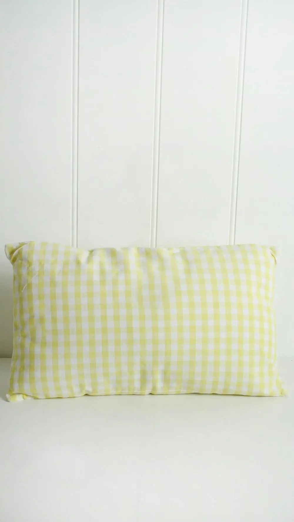 Yellow Cotton Gingham Cushion 50 x 30cm