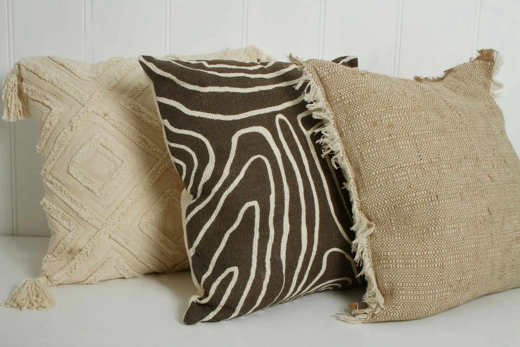 Hessian Fringe Cotton Cushion 50 x 50cm