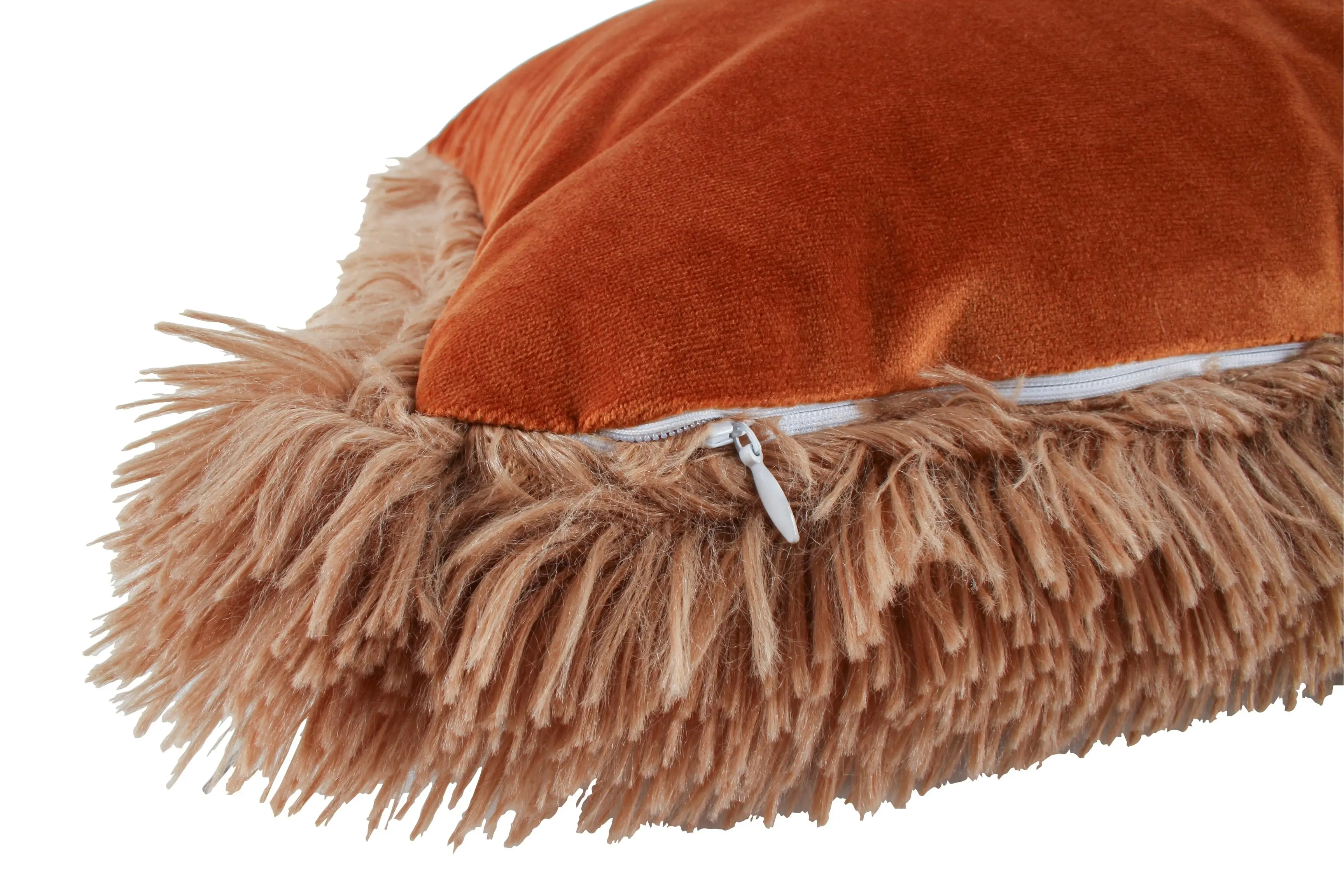 Kareem Super Soft Cushion with Fringing 50 x 50cm Rust