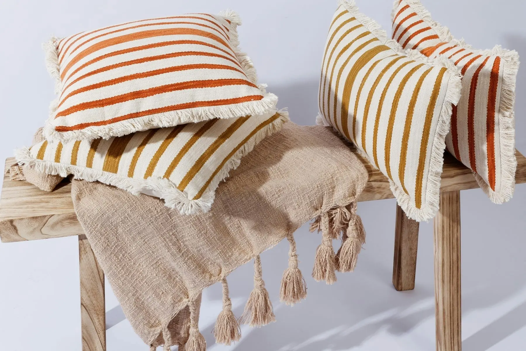 Cora Gold Stripe Cushion 50X30cm