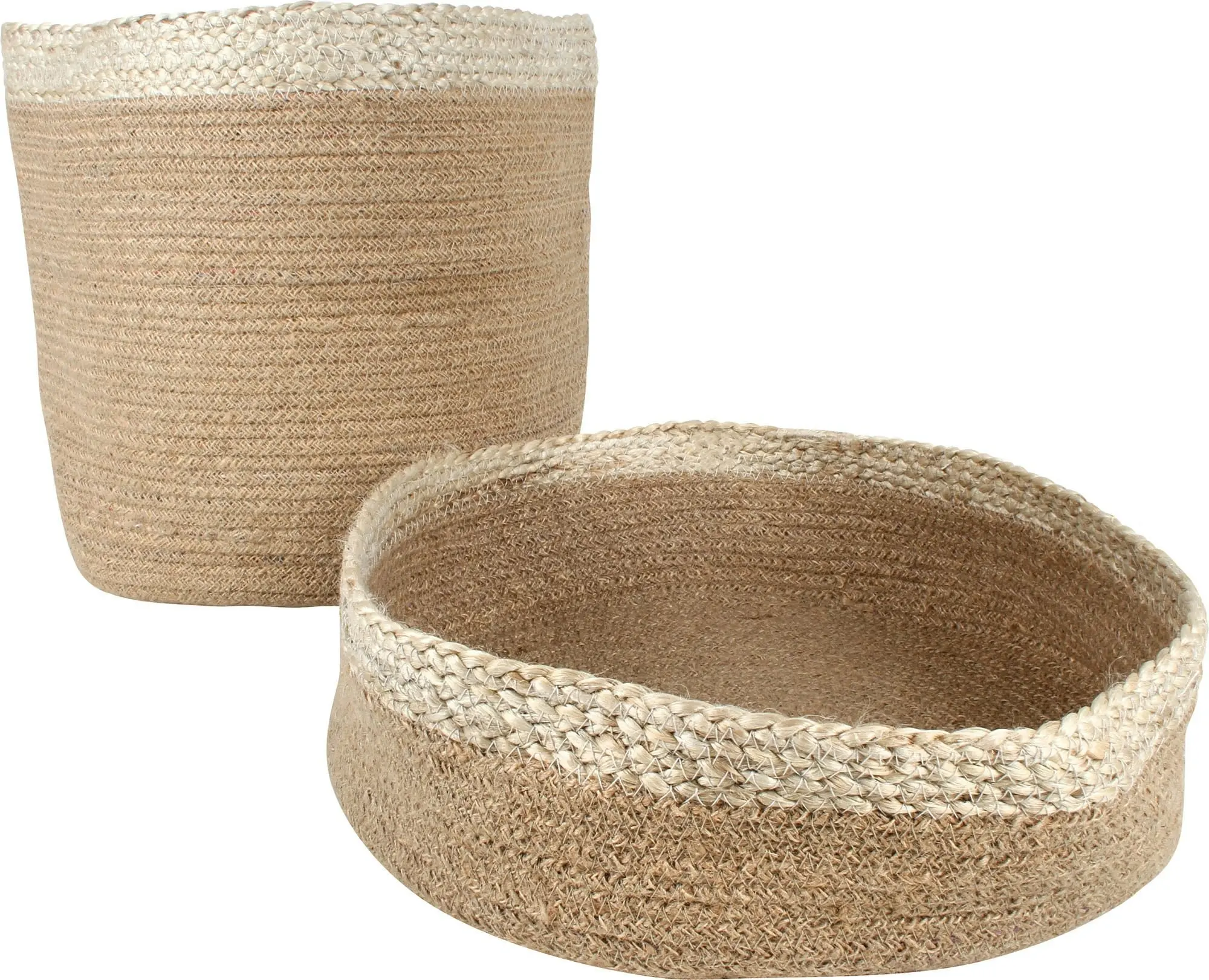 Douglas Set Of 2 Jute Basket Round 2 Tone