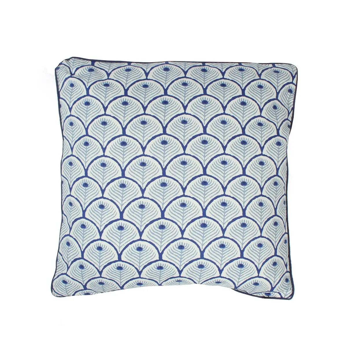 Holmes Blue Reverse Print Cotton Cushion 50 x 50cm