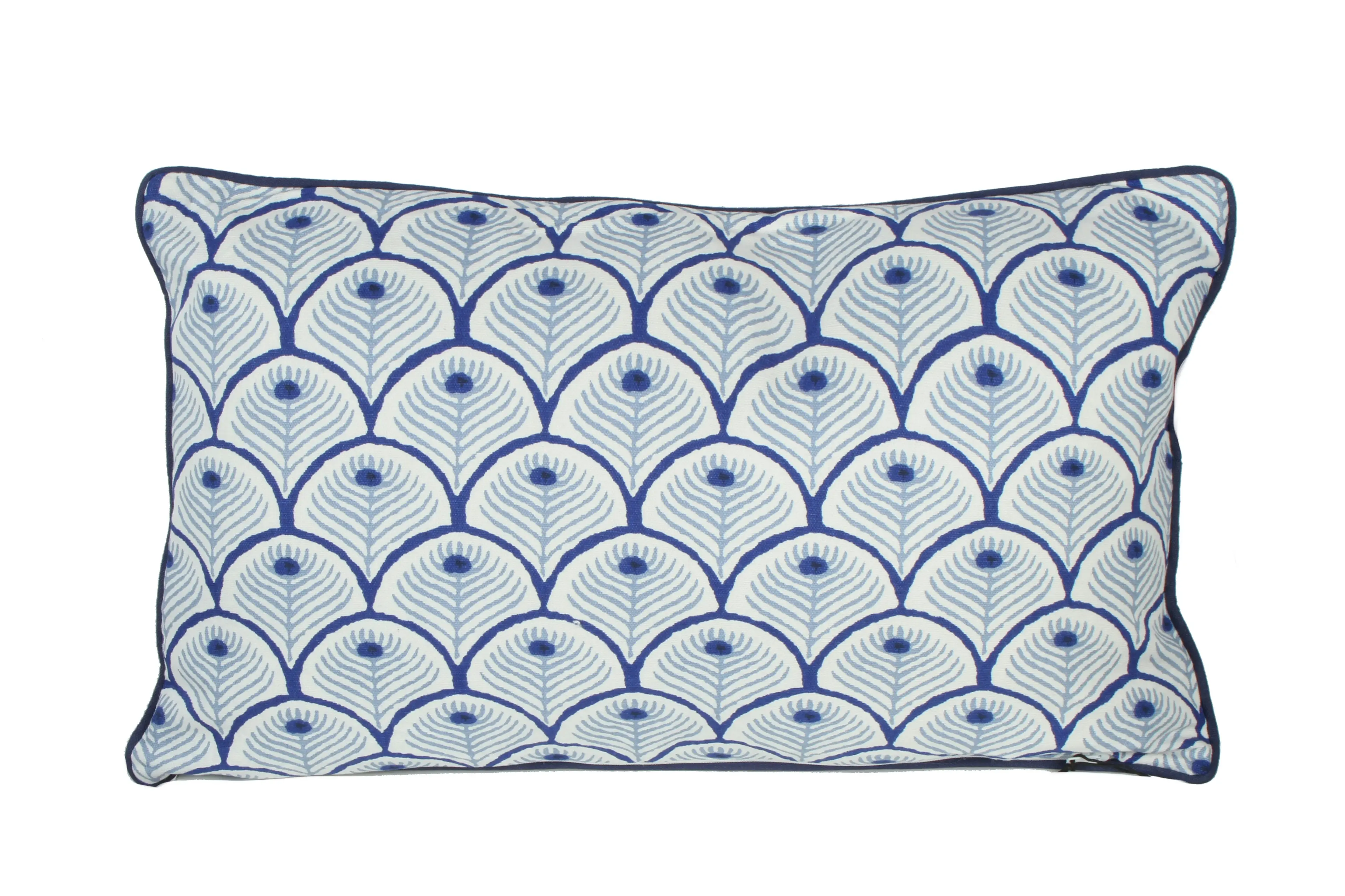 Holmes Blue Reverse Print Cotton Cushion 50 x 30cm