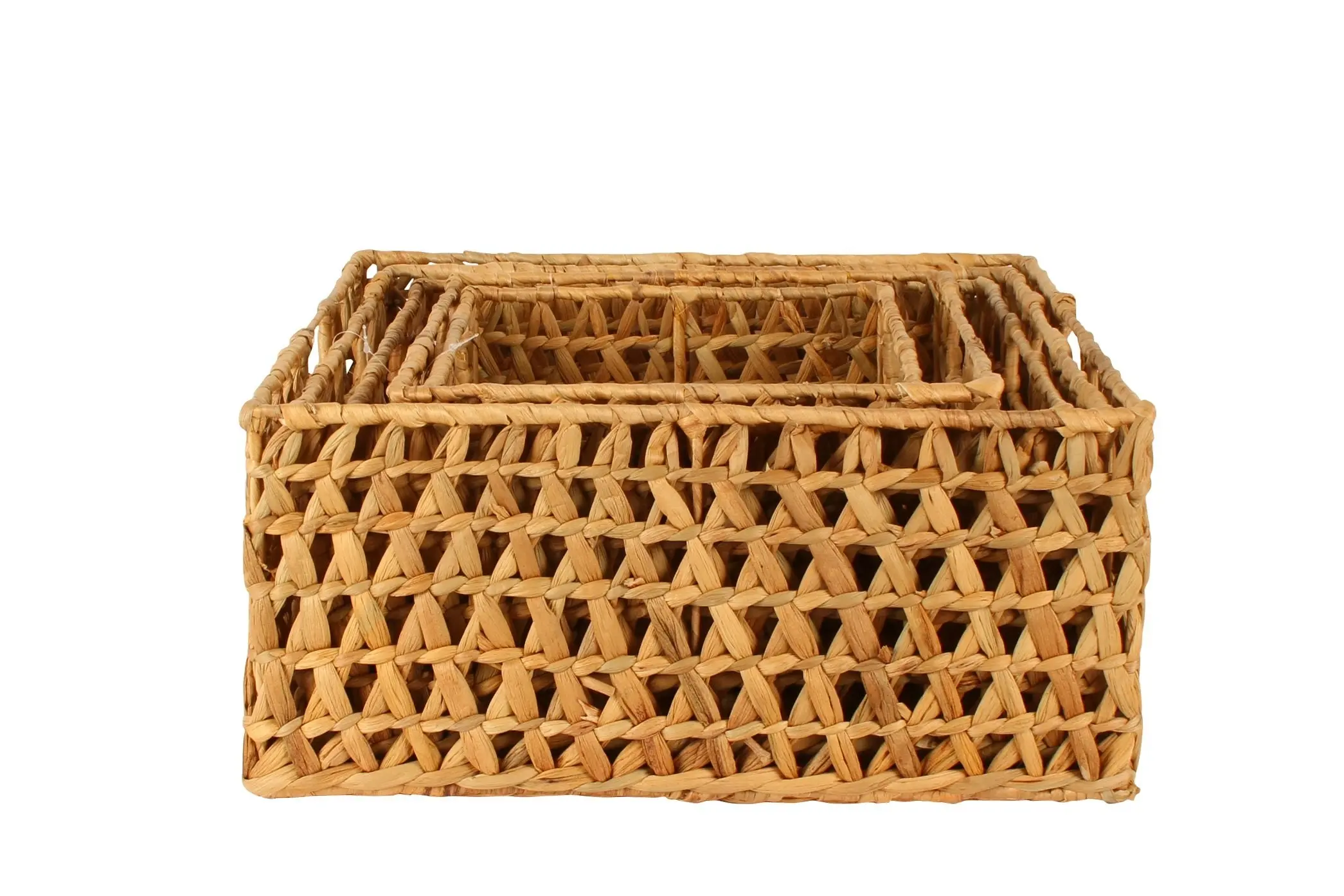 Poe Set Of 5 Water Hyacinth Baskets Square