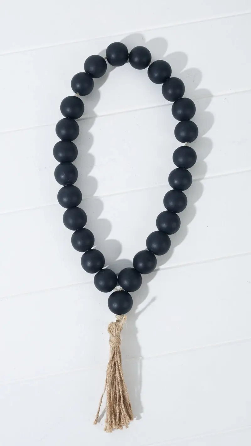 Kelli Wooden Beaded Garland Black 46 x 6 x 3cm