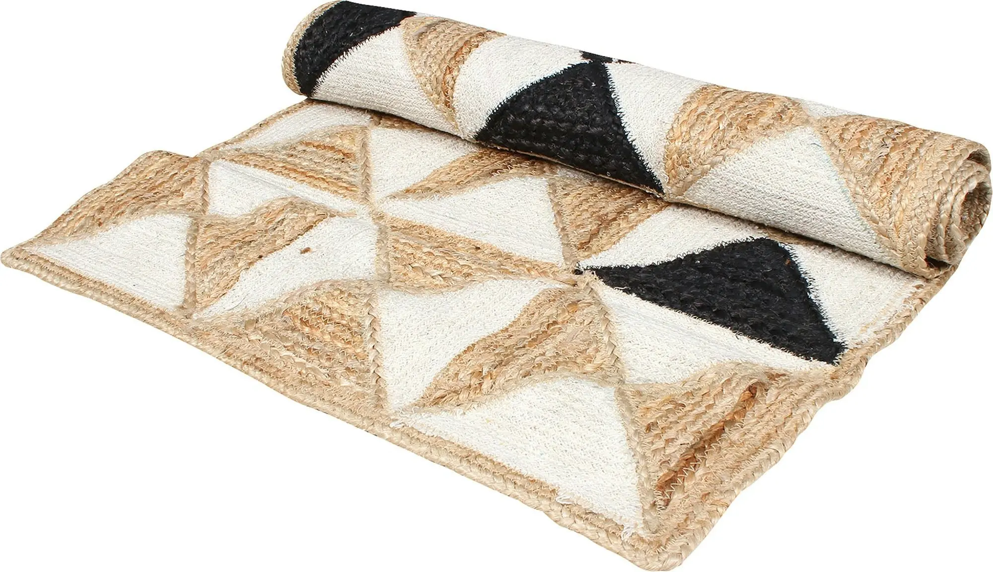 Holi Cotton Jute Braided Rug Prism 90 x 60cm