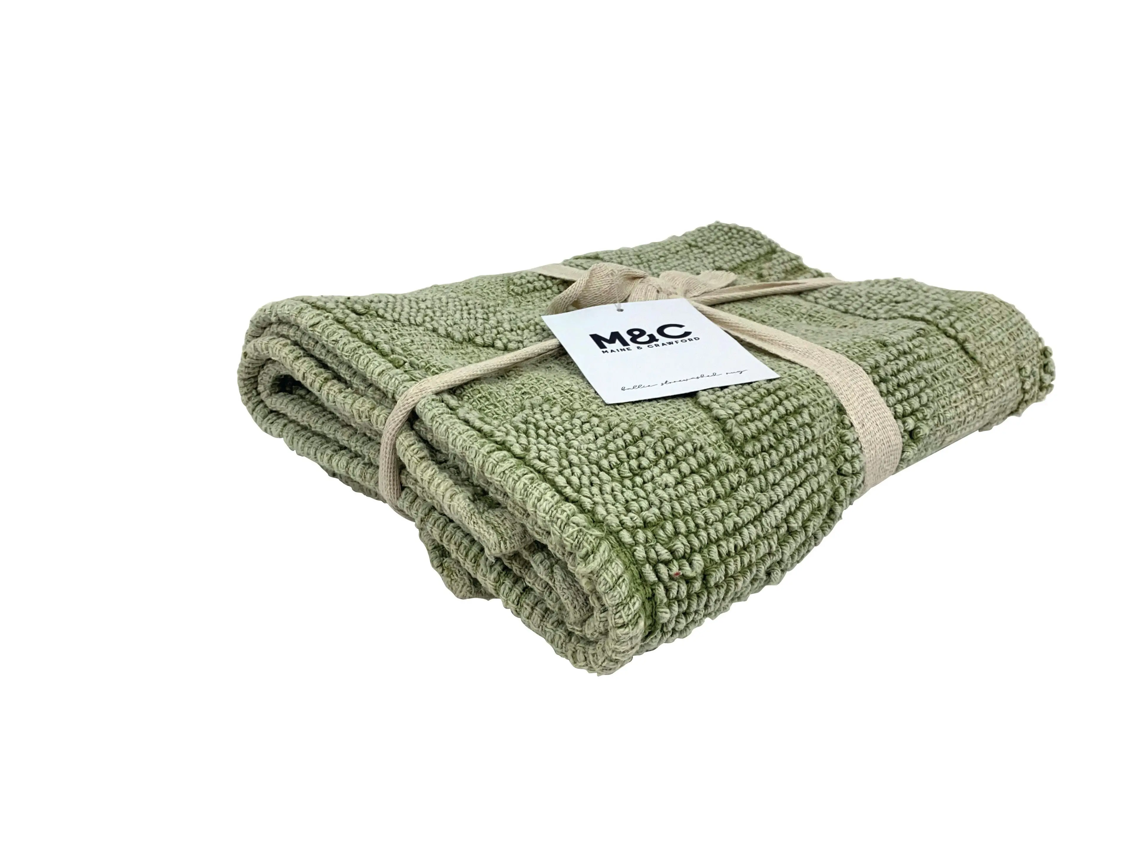 Ballie Stone Washed Indoor Mat Sage 90 x 60cm