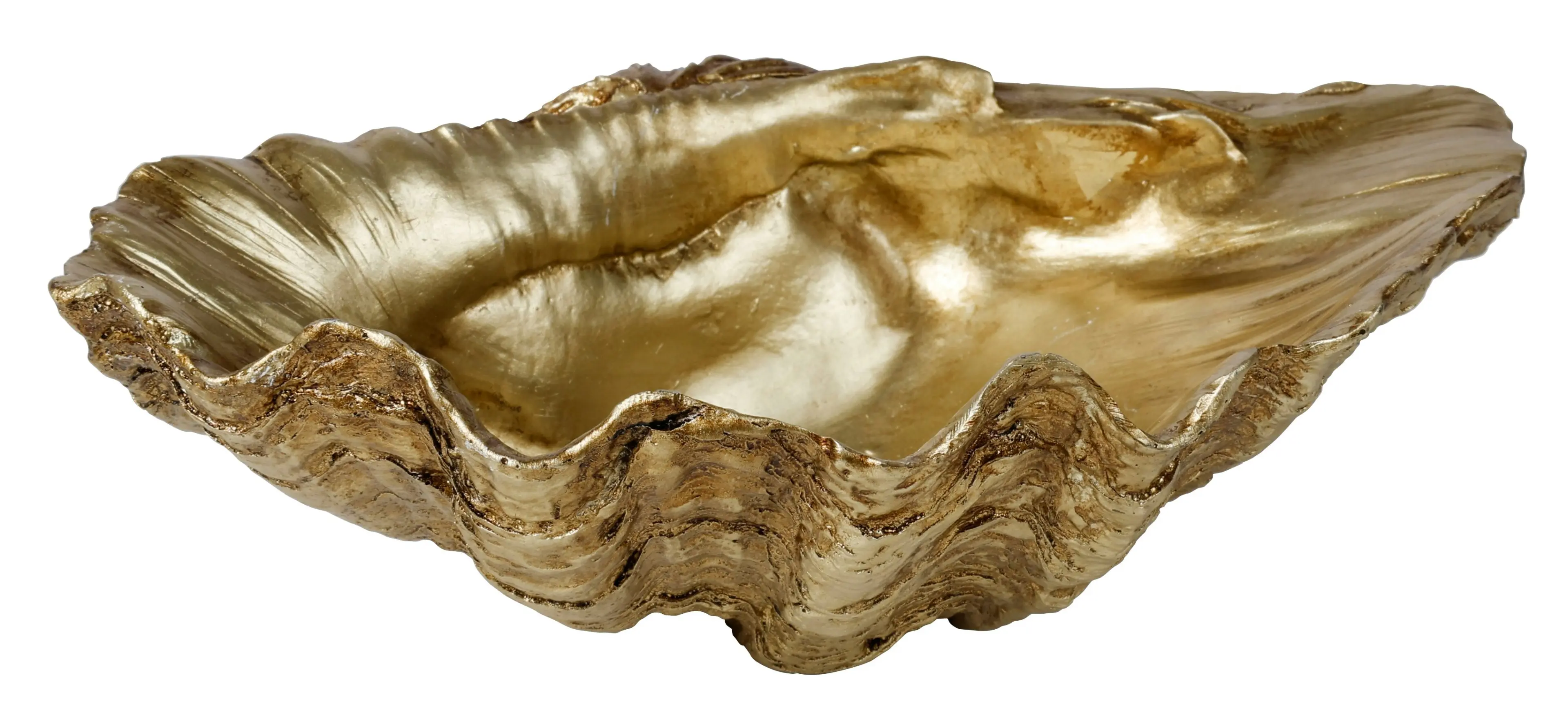 Resin Clam Golden Shell 25 x 15 x 8cm