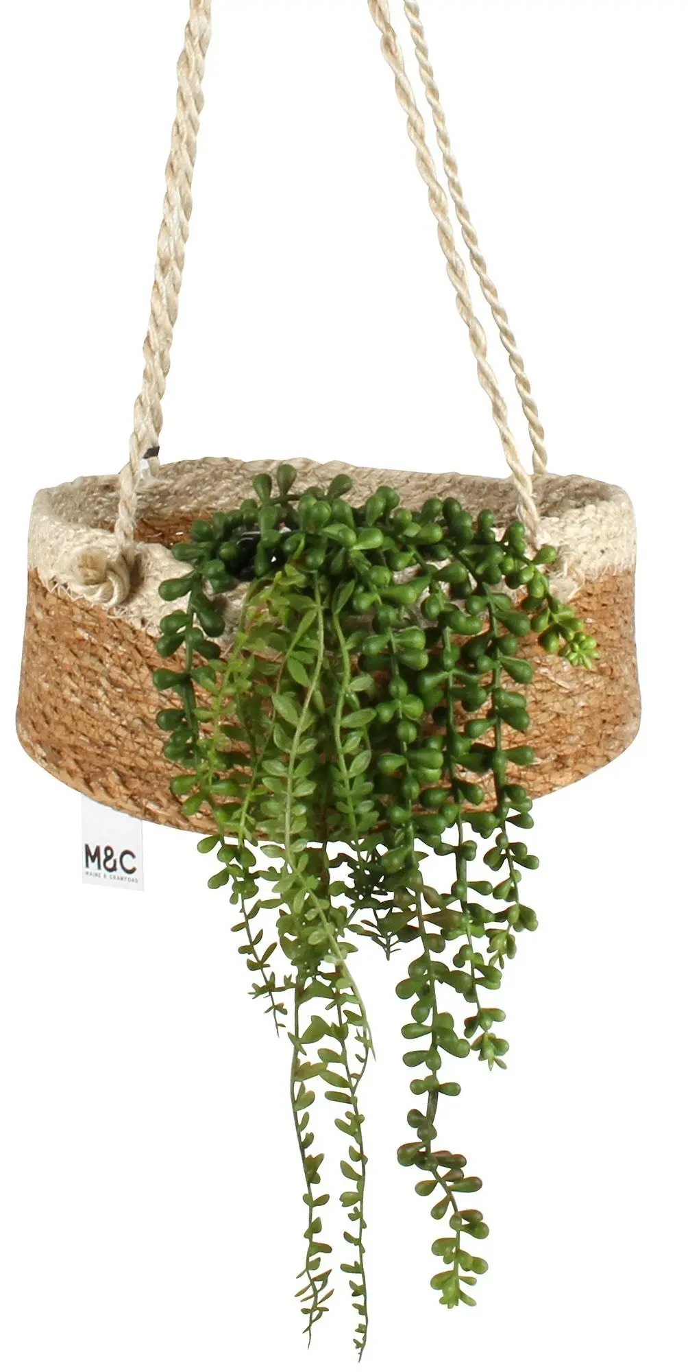 Airlie Set Of 3 Jute Hanging Basket With Rope Hanger