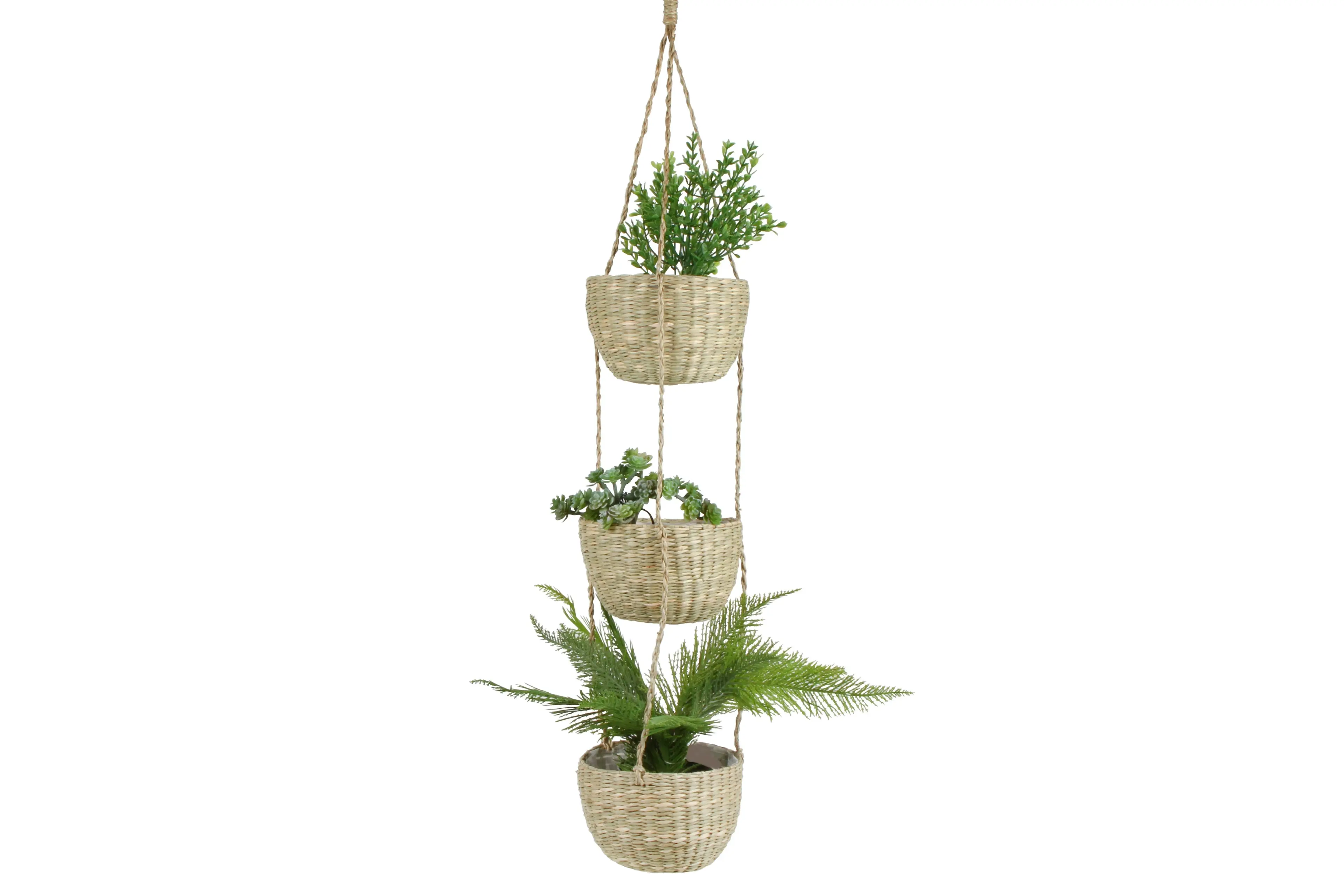 Zain 3 Tier Hanging Seagrass Basket