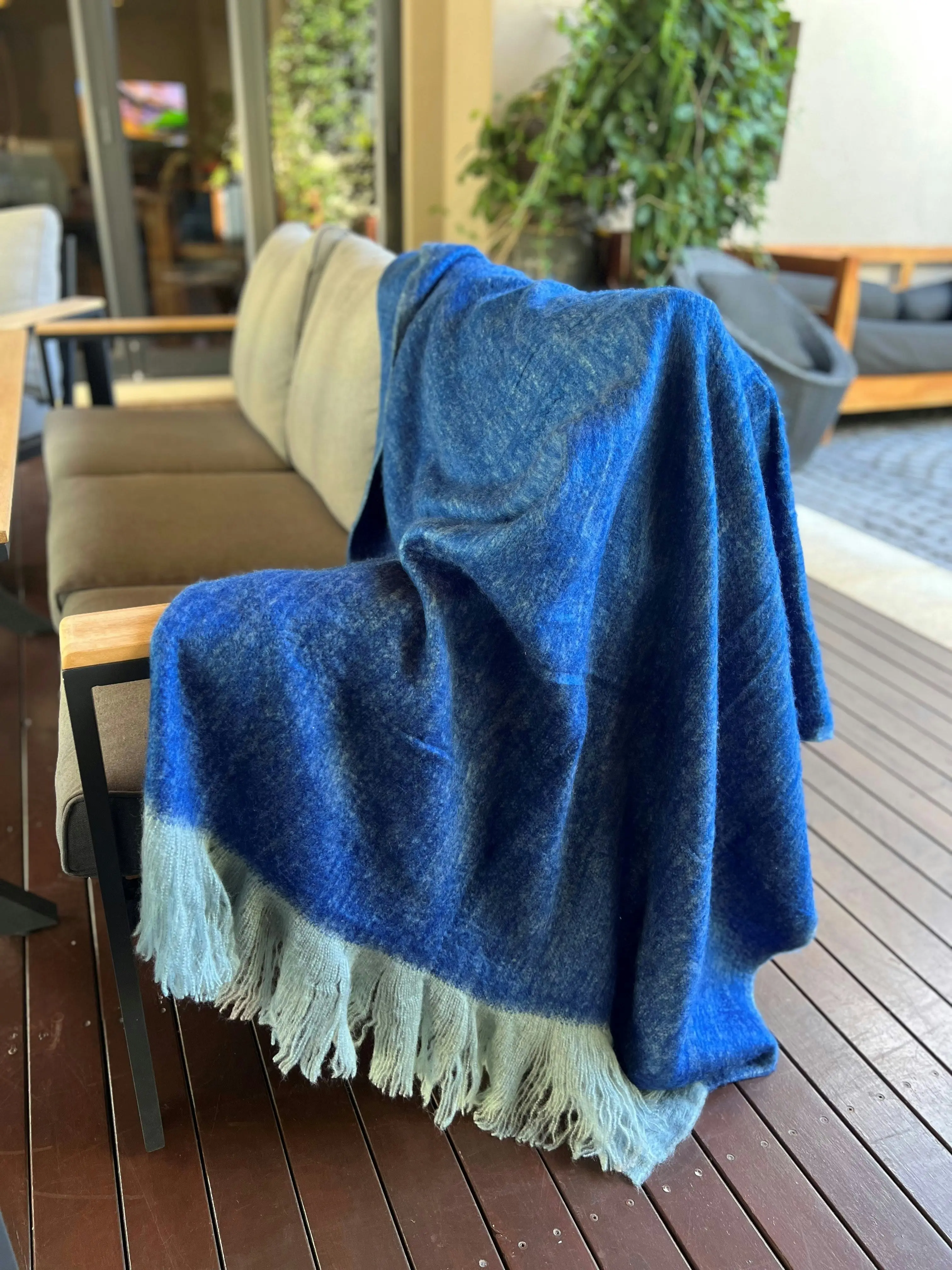 Hamza Faux Mohair Throw With Fringing