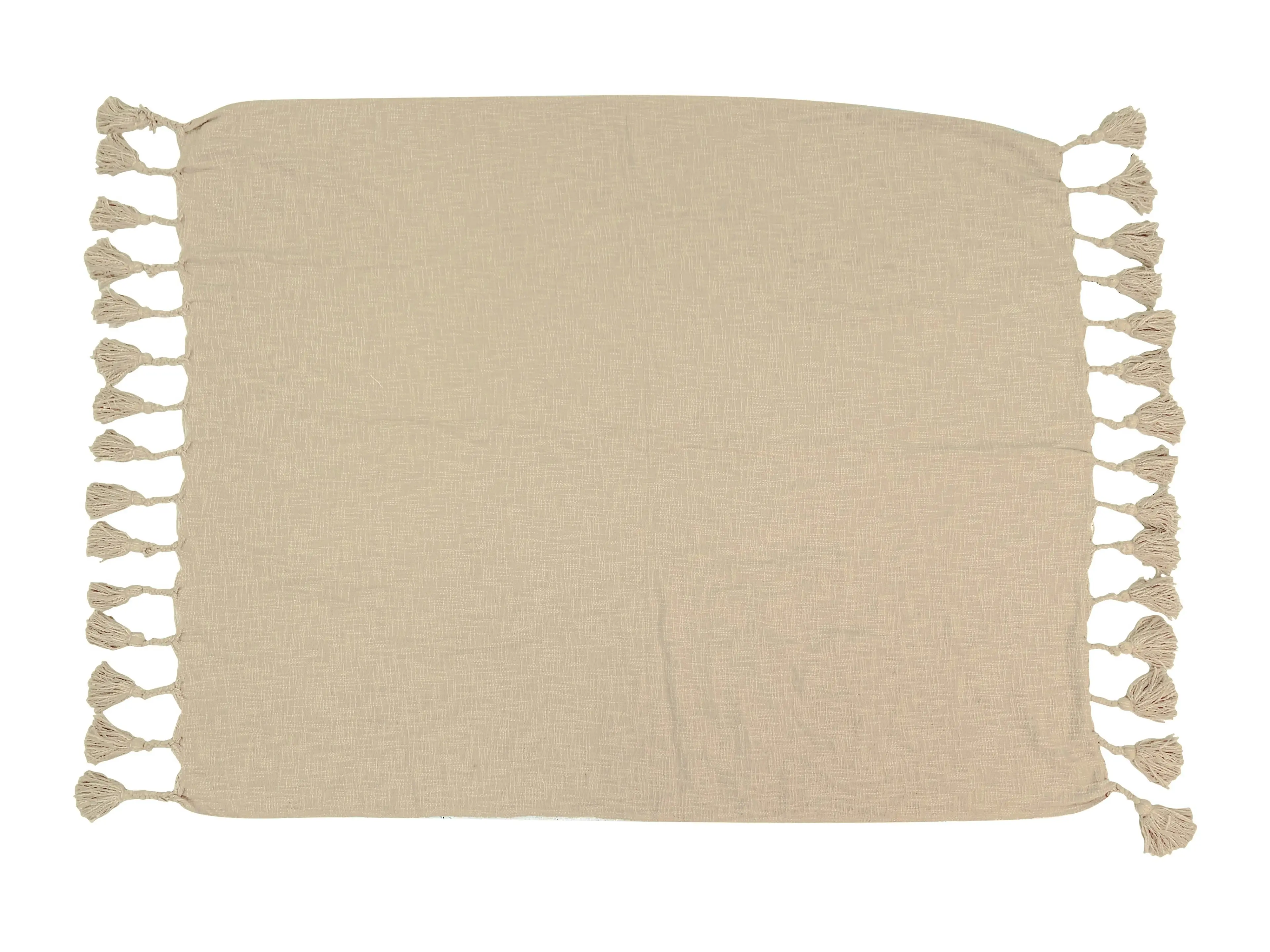 Neo Cotton Throw With Giant Tassels Nude