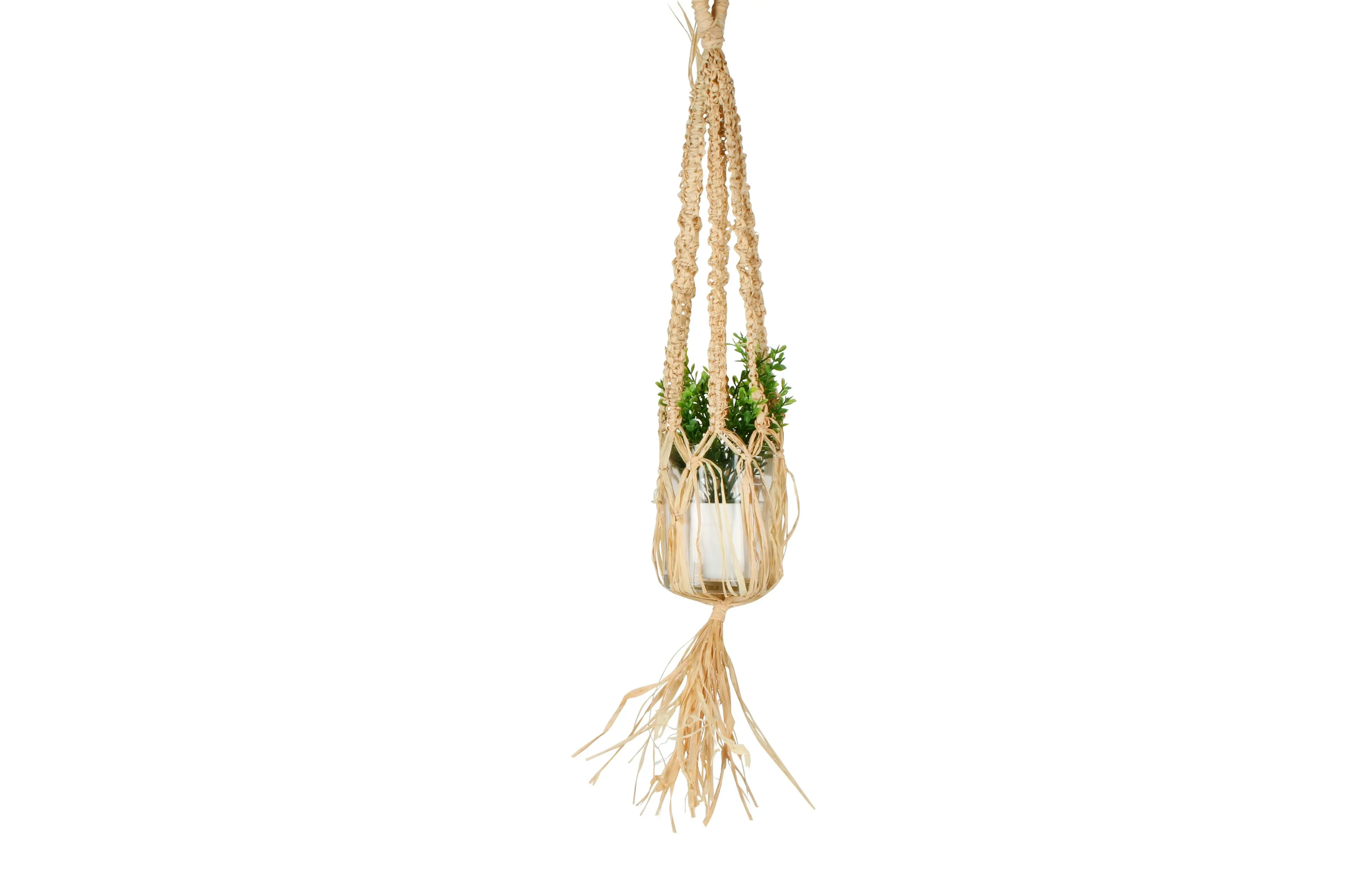 Bali Raffia Hanging Planter 65cm