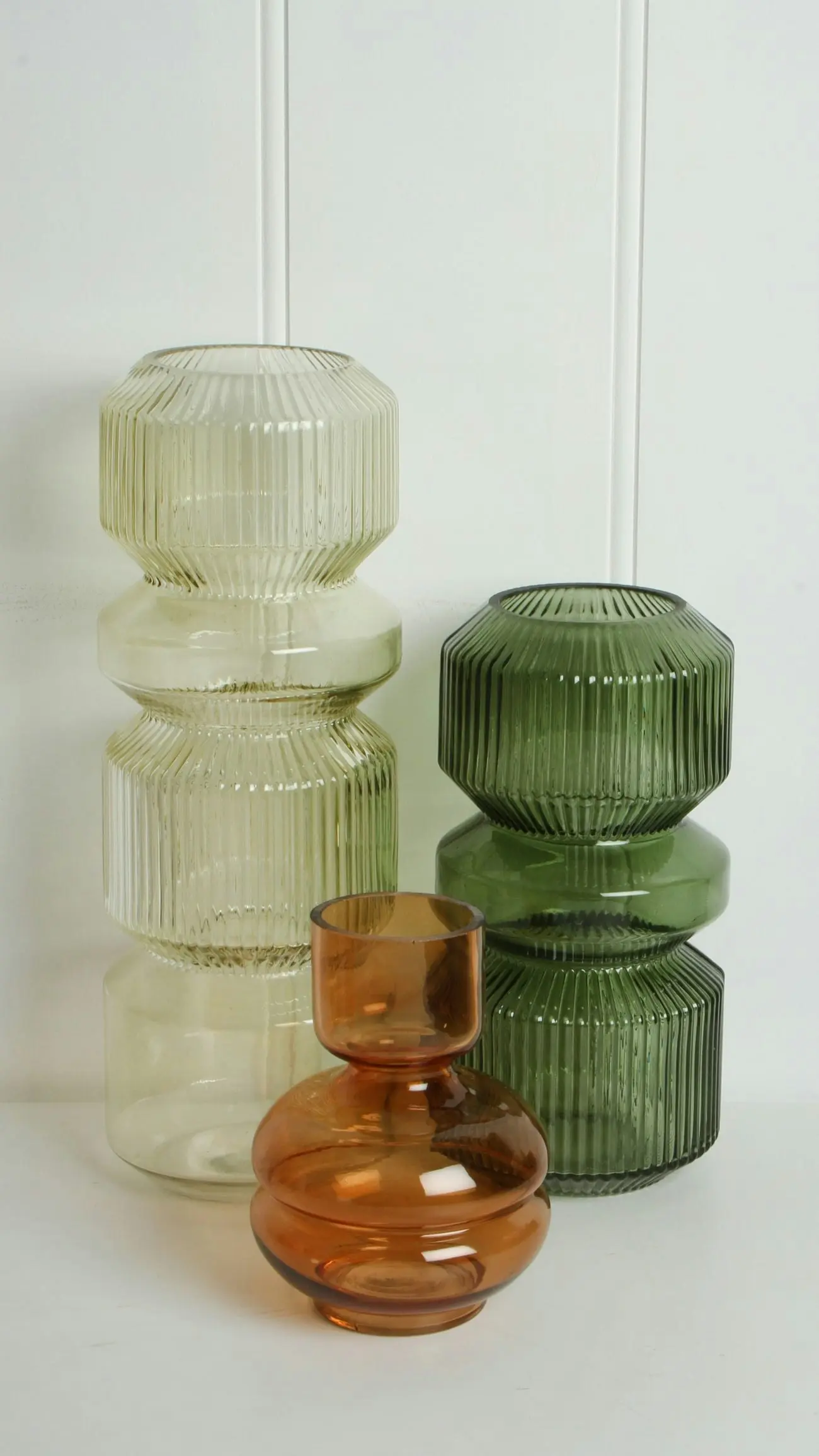 Bibo Ribbed Glass Cylinder Vase