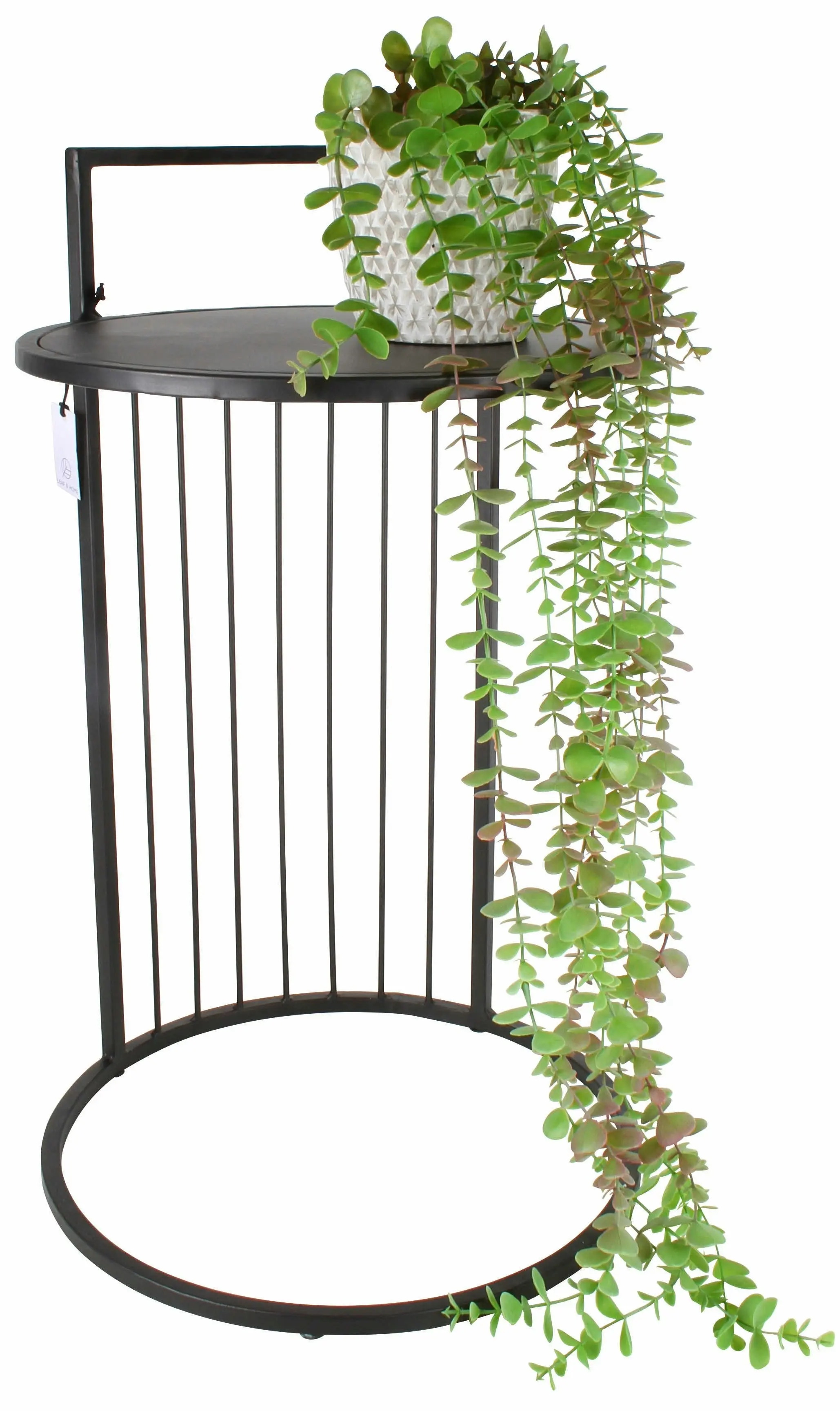 Matte Black Side Table, Planter Stand, 65 x 38 x 38cm