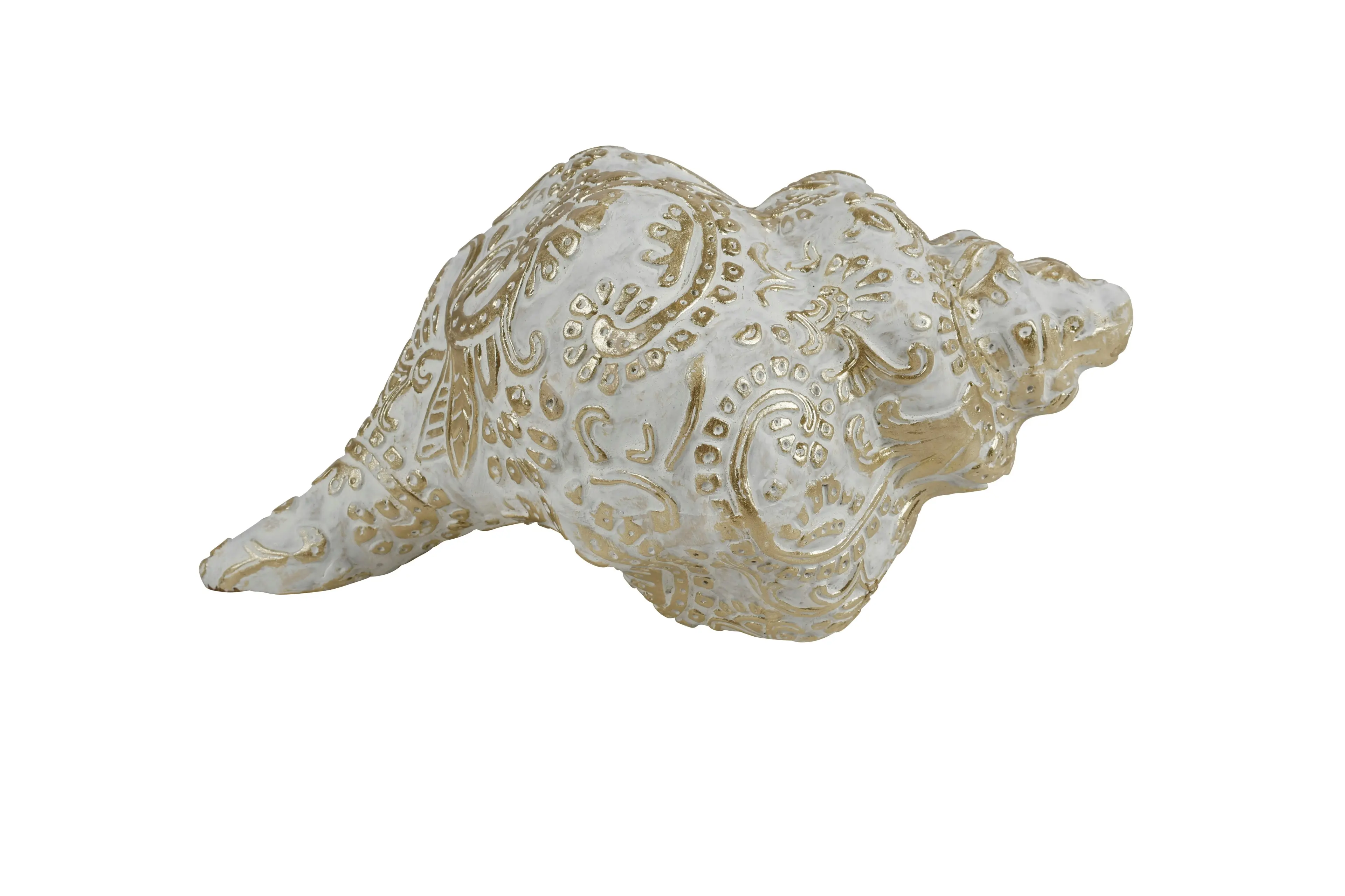 Resin Conch Shell Gold 19 x 14 x 12.5cm