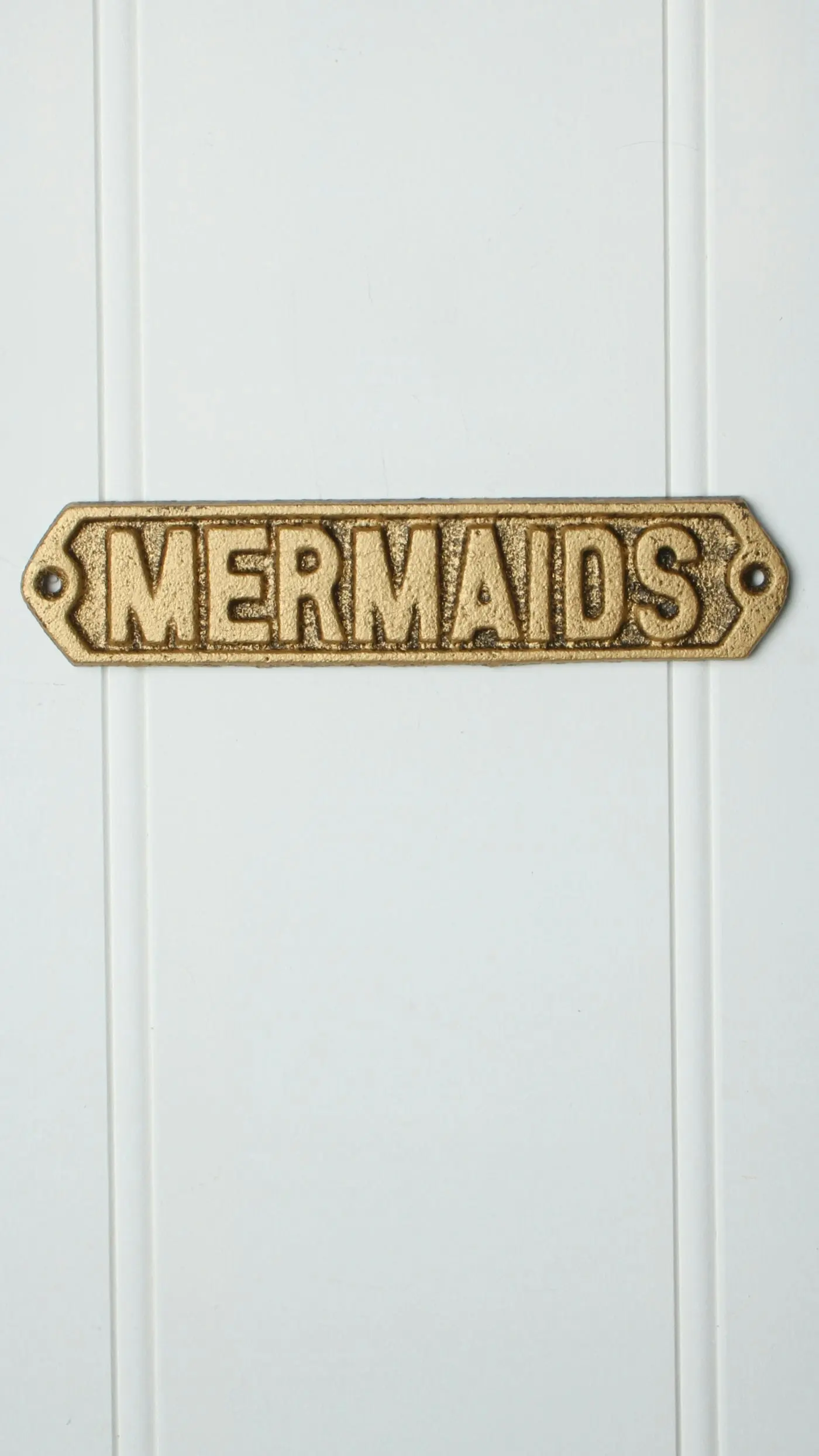 Wafi Gold Cast Iron Mermaids Plaque 20 x 4cm