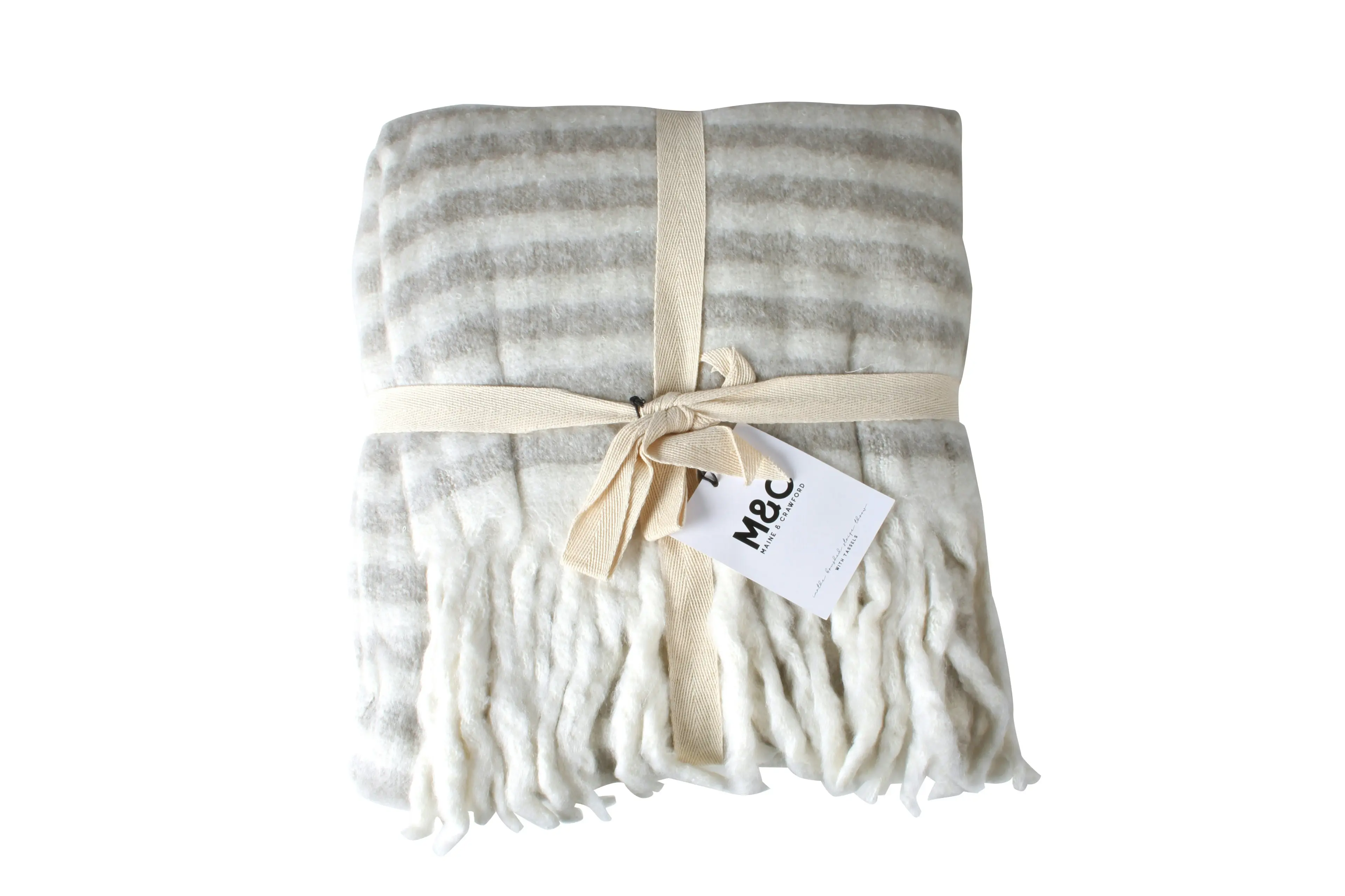 Ianthe Brushed Stripe Throw With Tassel