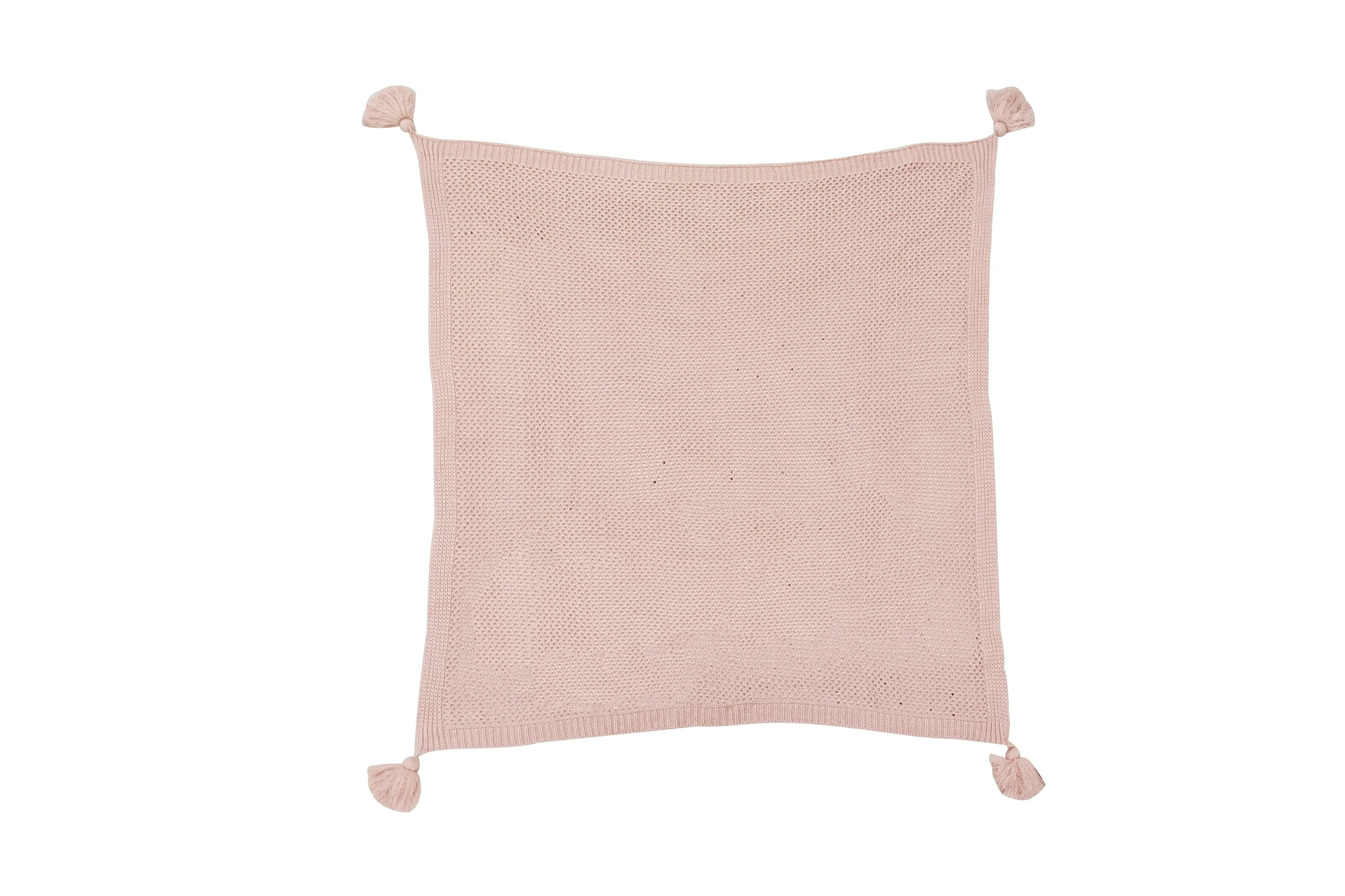 Barnes Chunky Knit Throw With Tassels Blush