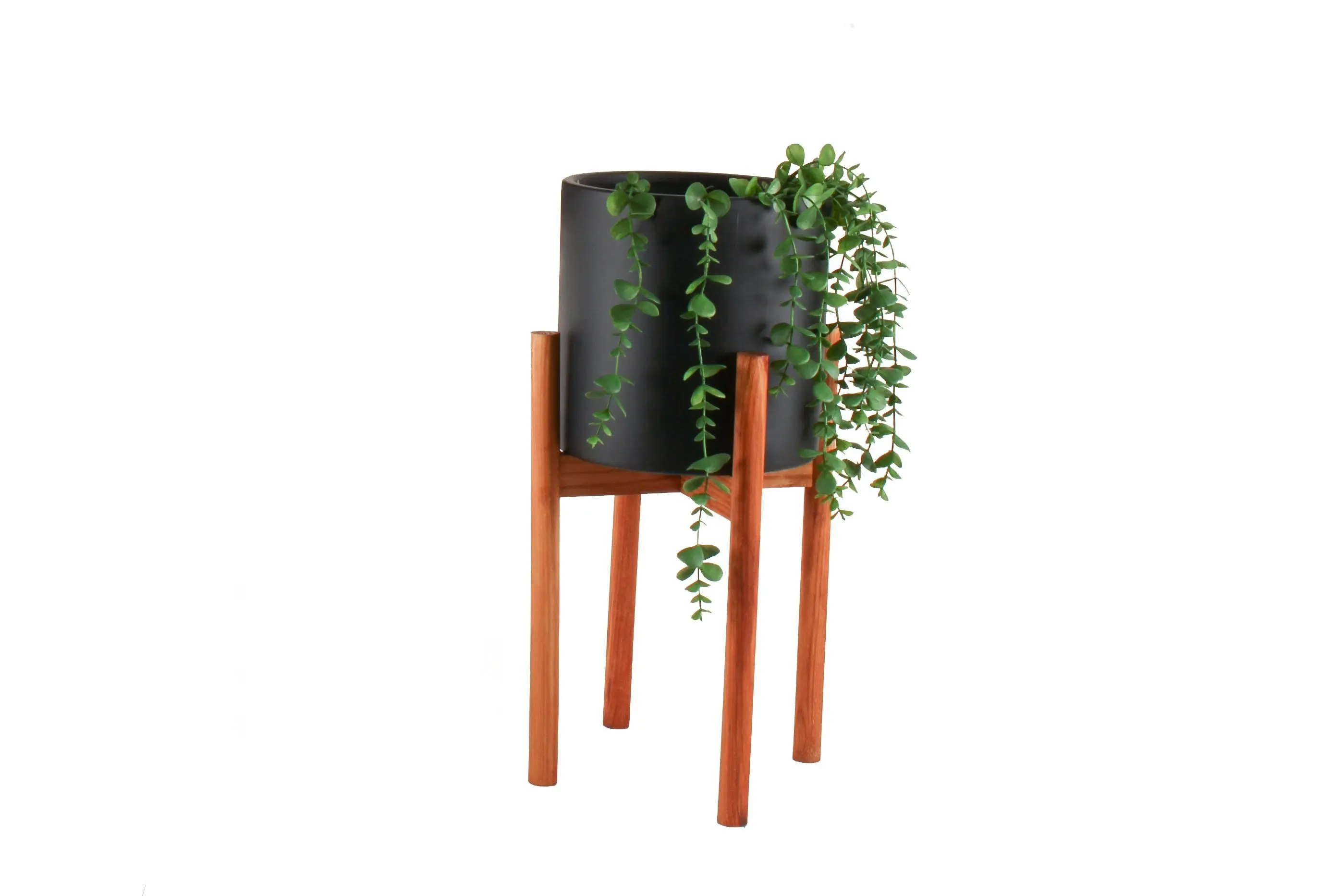 Peyton Planter Stand With Ceramic Pot Black Small