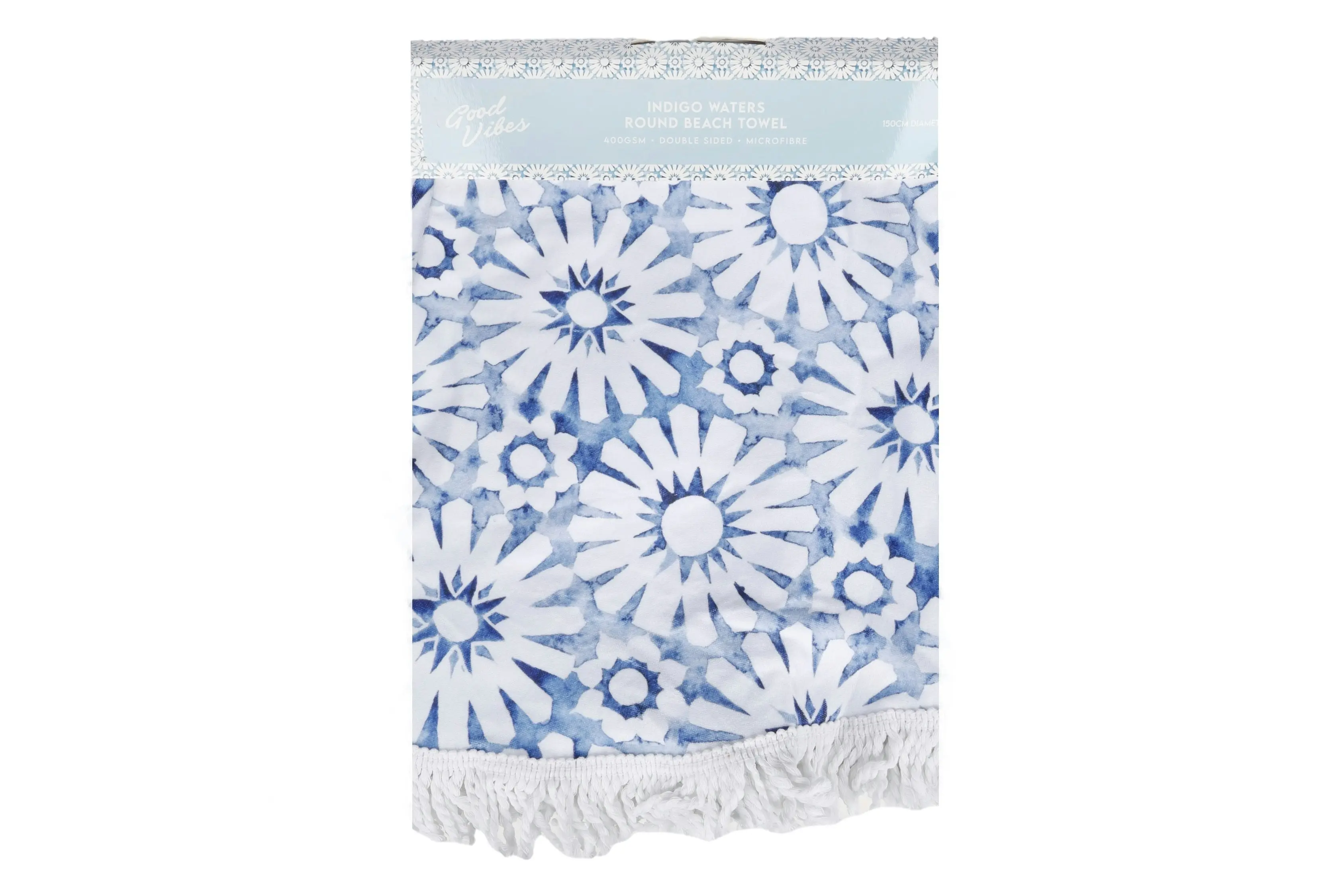 Round Beach Towel -Indigo Waters