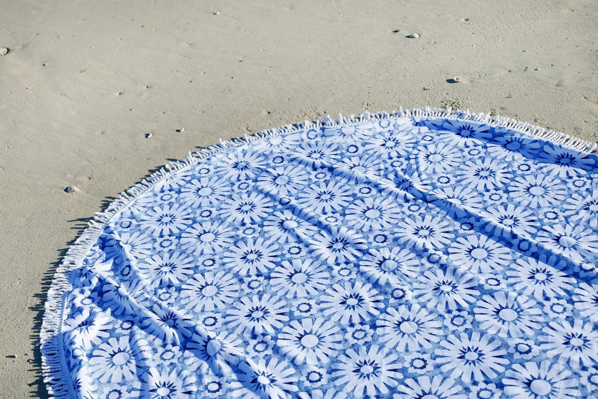 Round Beach Towel -Indigo Waters