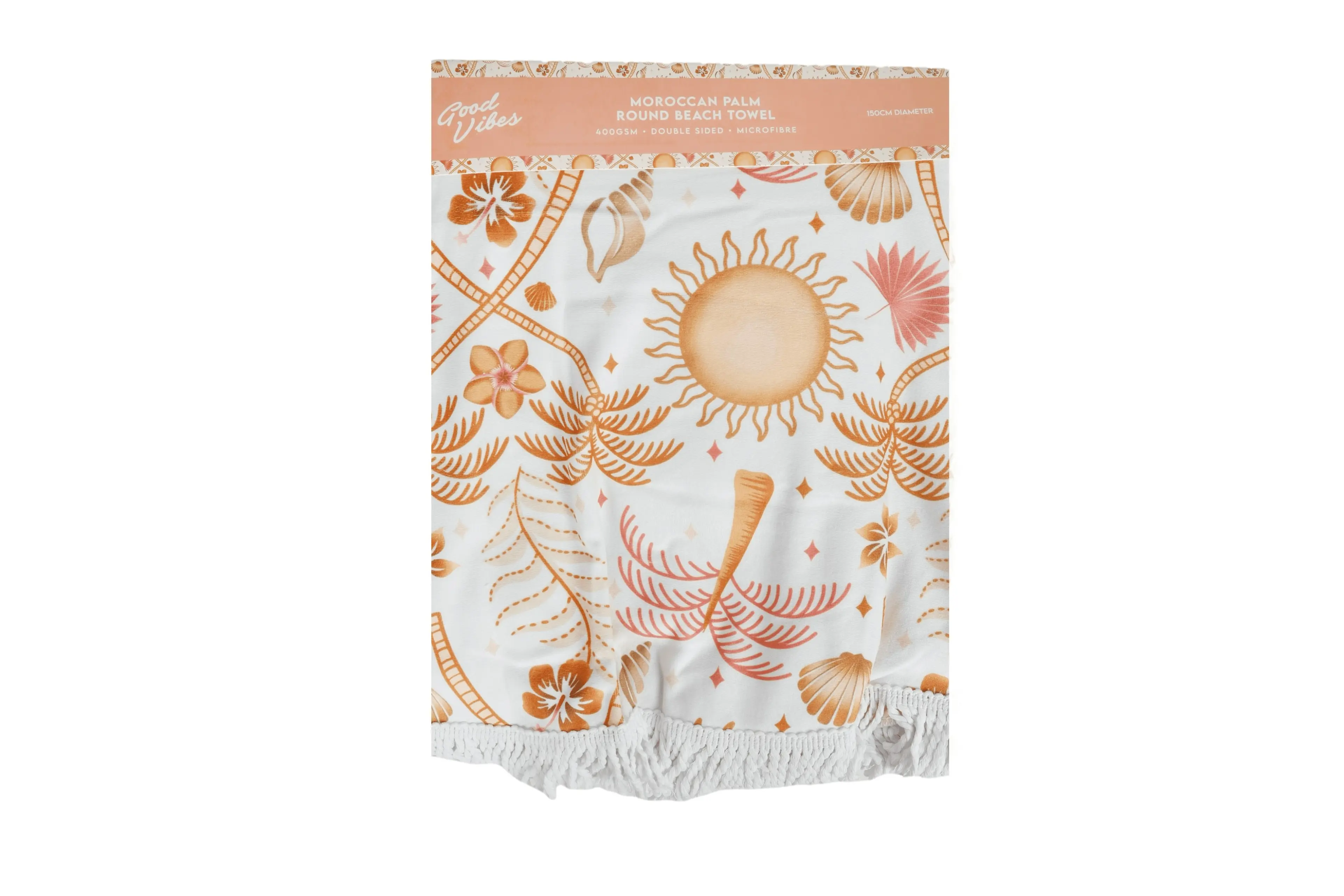 Round Beach Towel - Moroccan Palm