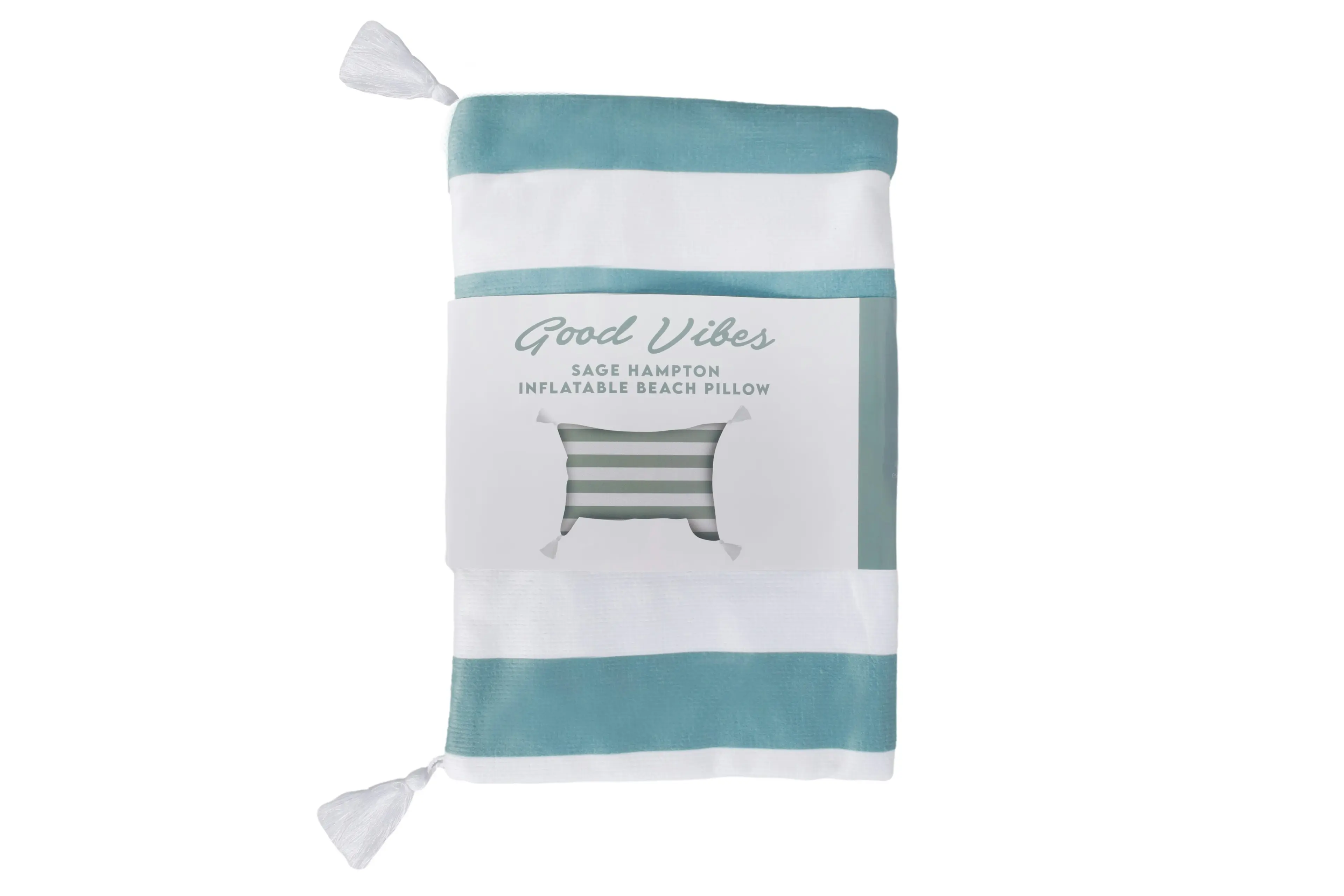 Inflatable Beach Pillow 42 x 29.5cm - Hamptons Sage