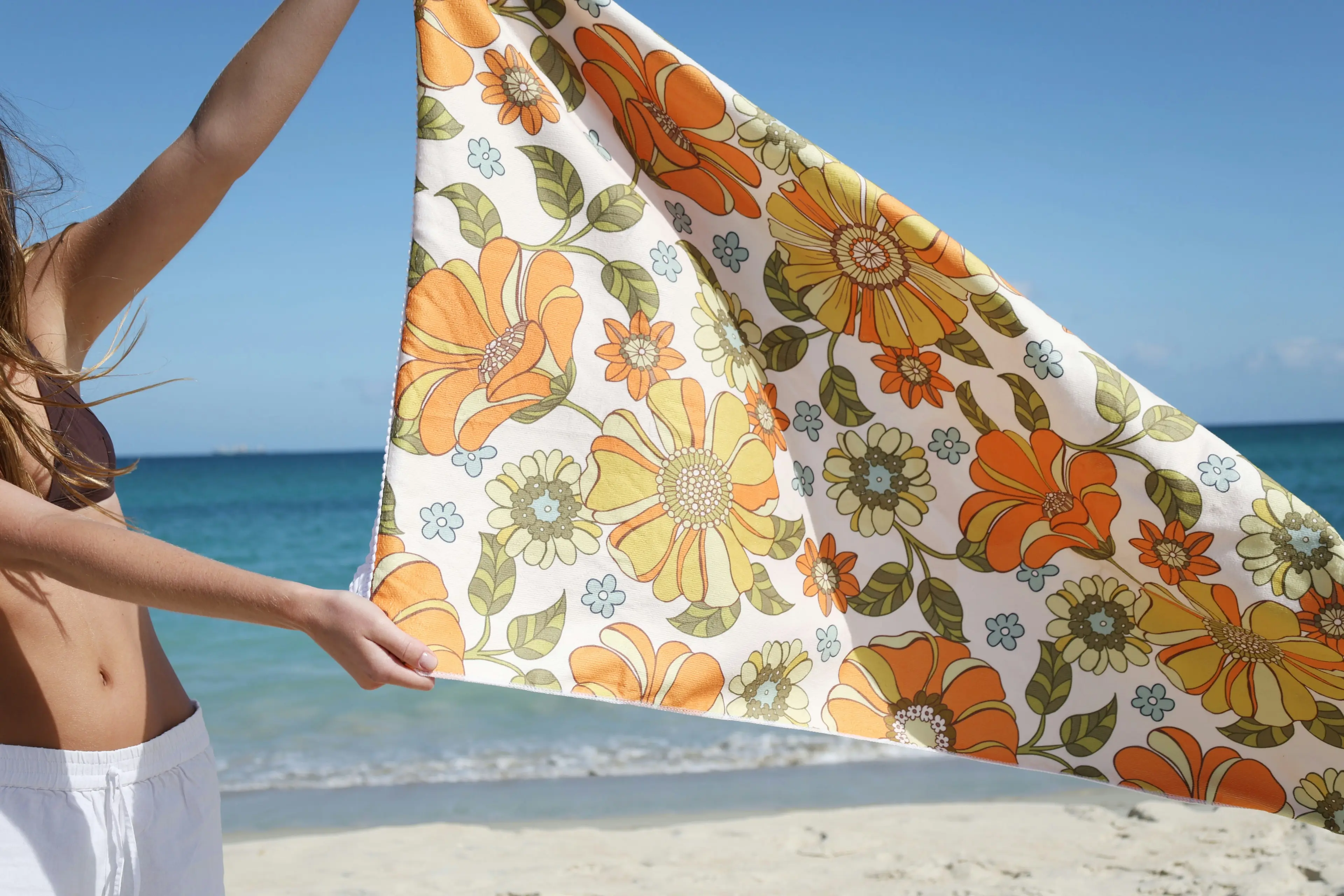 Premium Quick Dry Beach Towel- 70s Floral