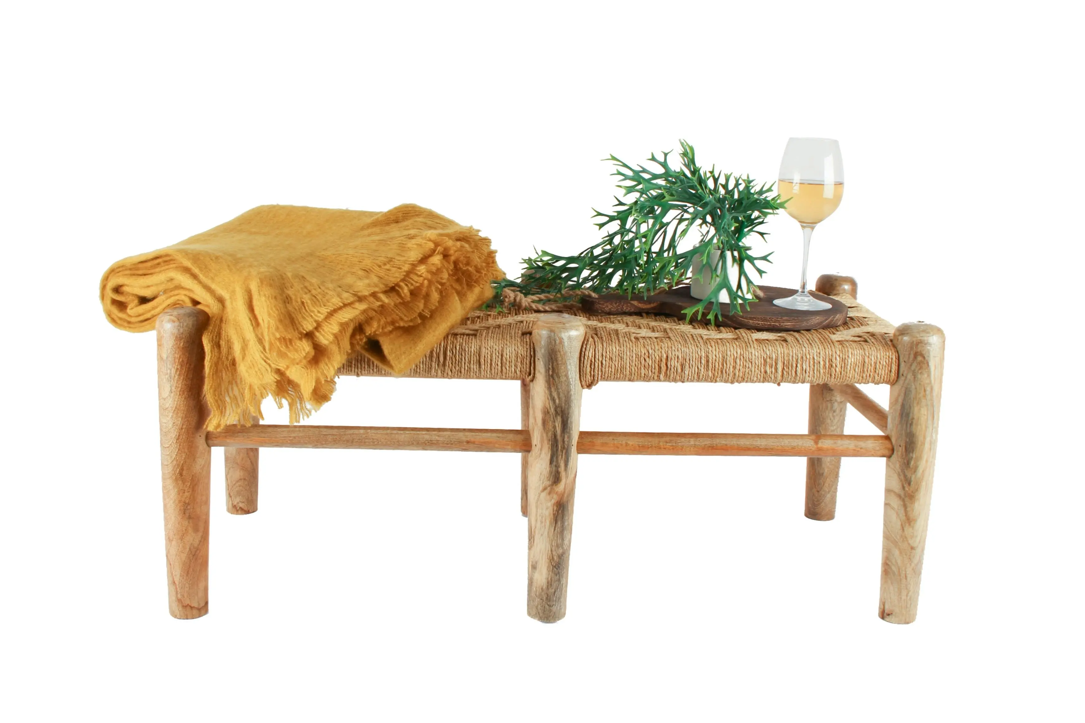 Natural, Mango Wood Bench, 100 x 50 x 45cm