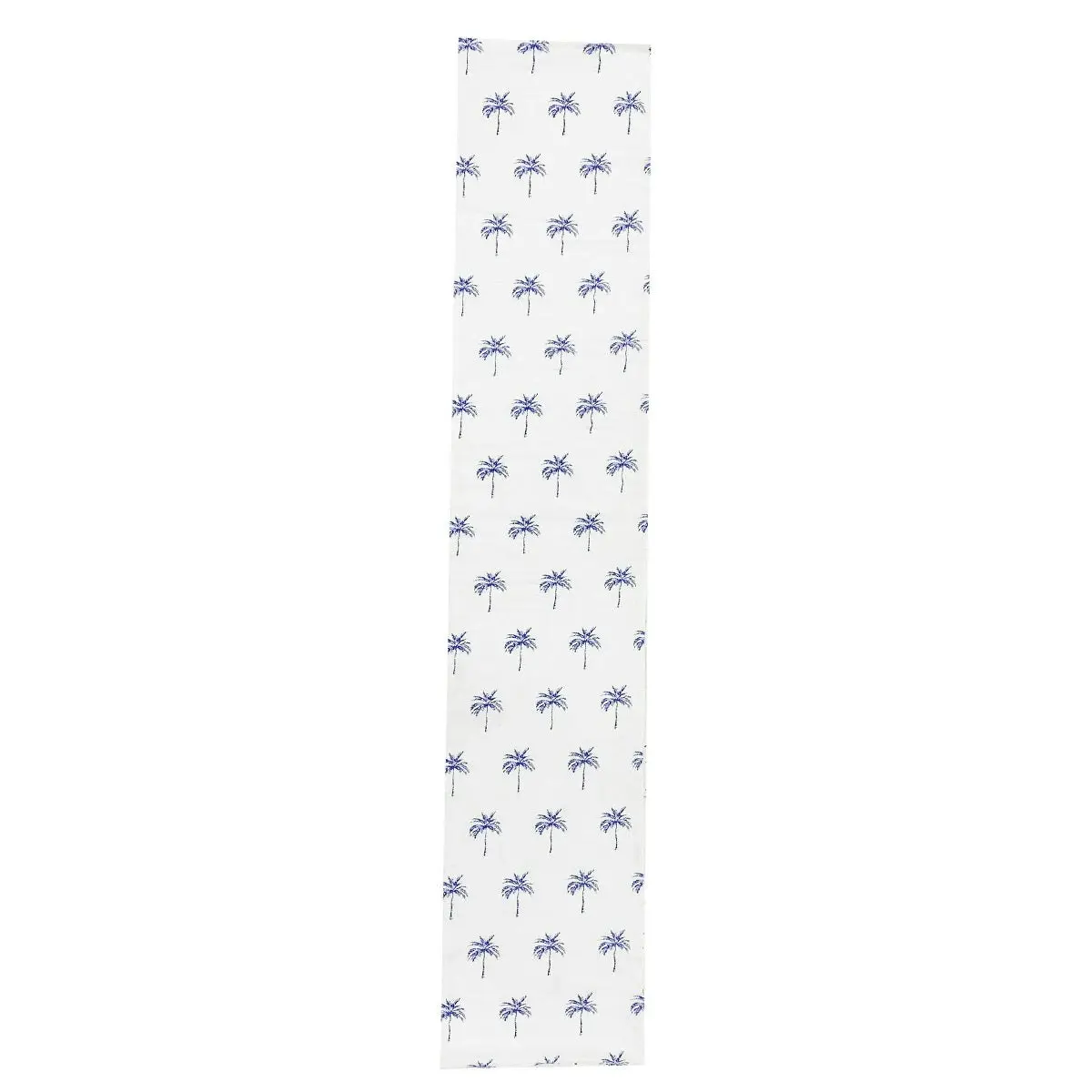 Belize Blue Palm Print Cotton Table Runner 150 x 33cm