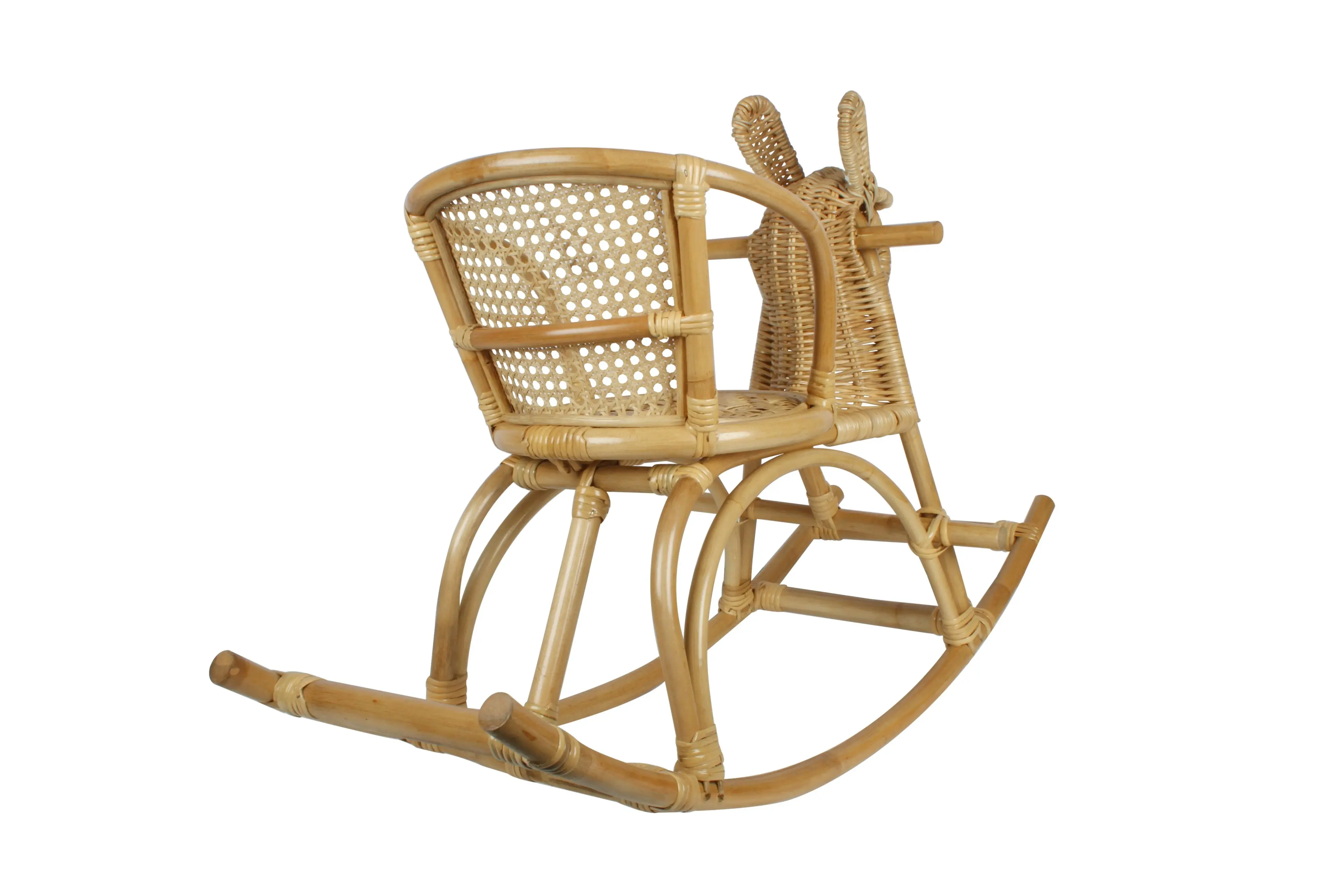 Natural Rattan Rocking Horse Chair, 95 x 56 x 36cm