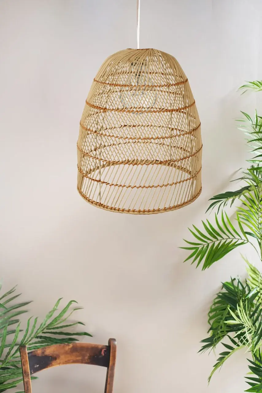 Elisha Rattan Lamp Shade Metal Frame 35 x 33cm