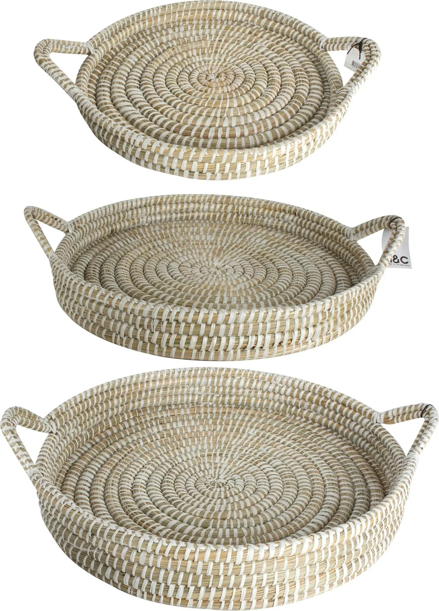 Elliot Set Of 3 Kans Grass Trays With Handle