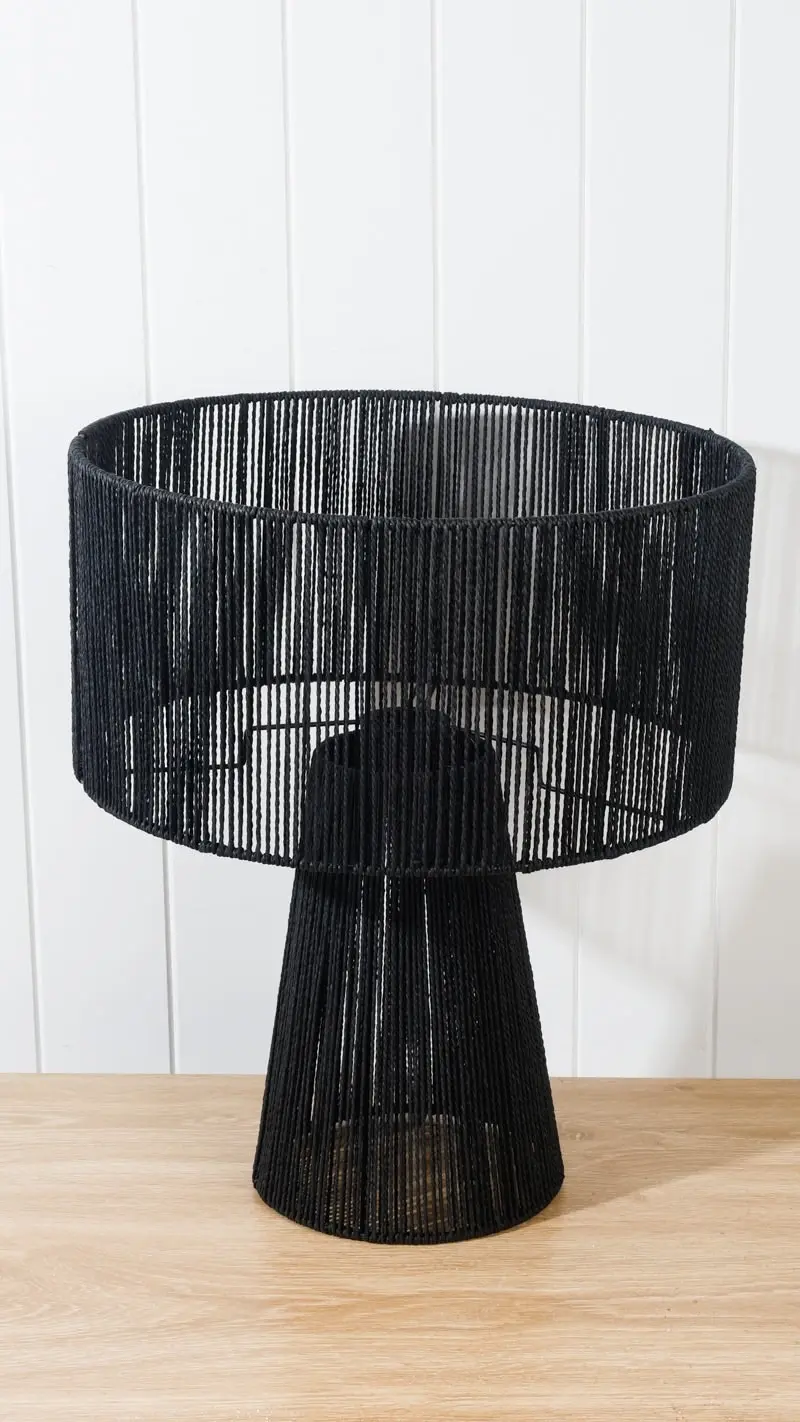 Aurora Rope Table Lamp Black 45cm