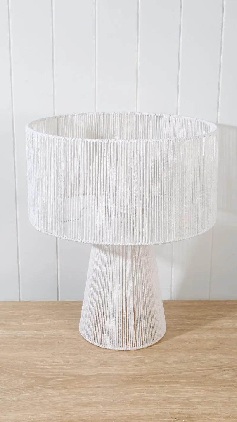 Aurora White Rope Table Lamp 45cm