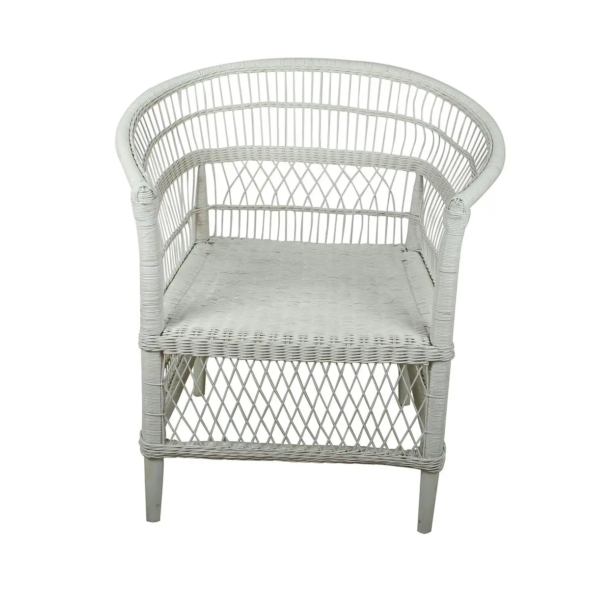 White Malawi Style Rattan Chair