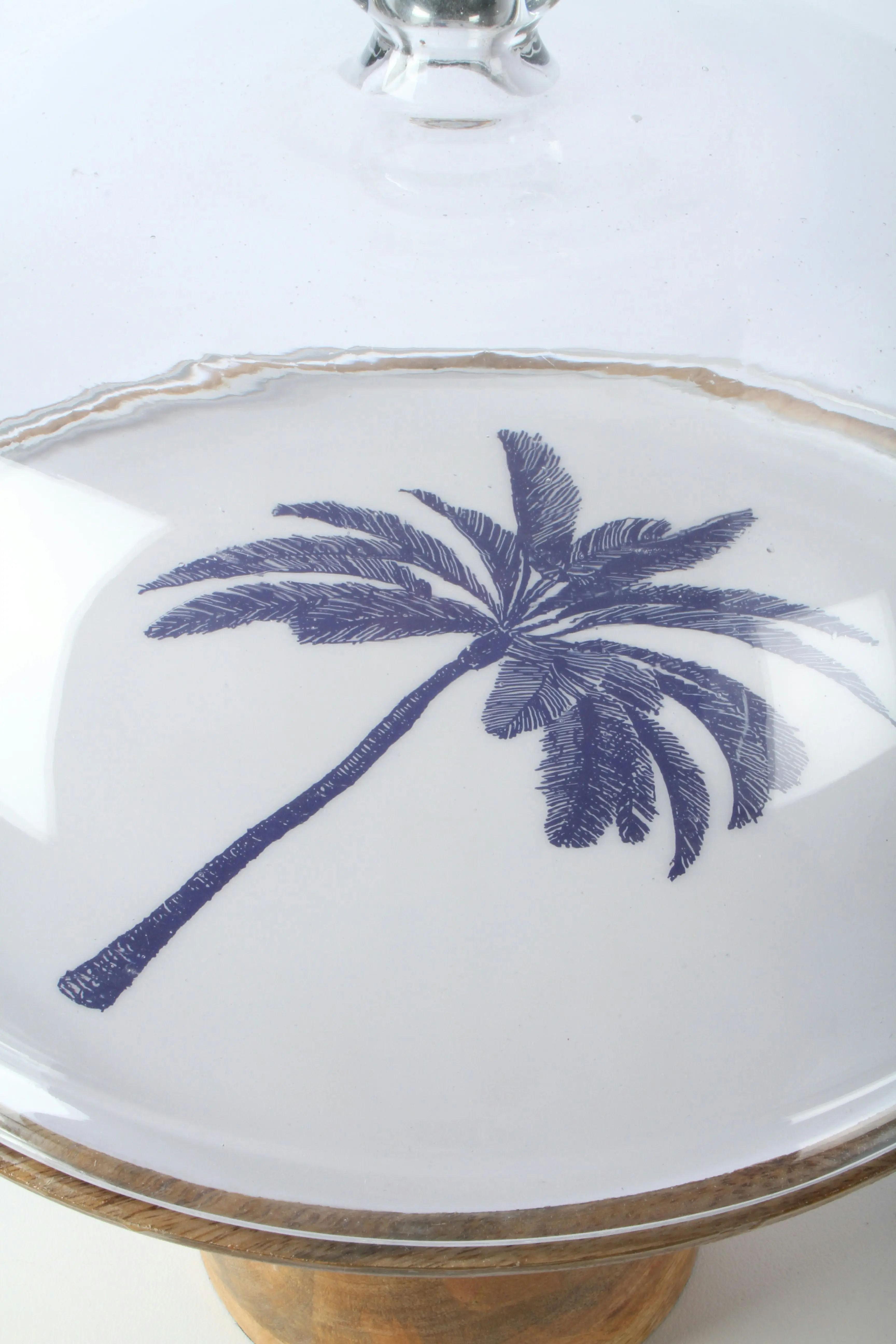 Belize Blue Palm Cake Stand 30 x 30 x 17cm