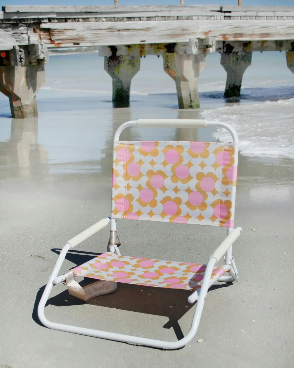 Foldable Beach Chair Peony Bloom Design