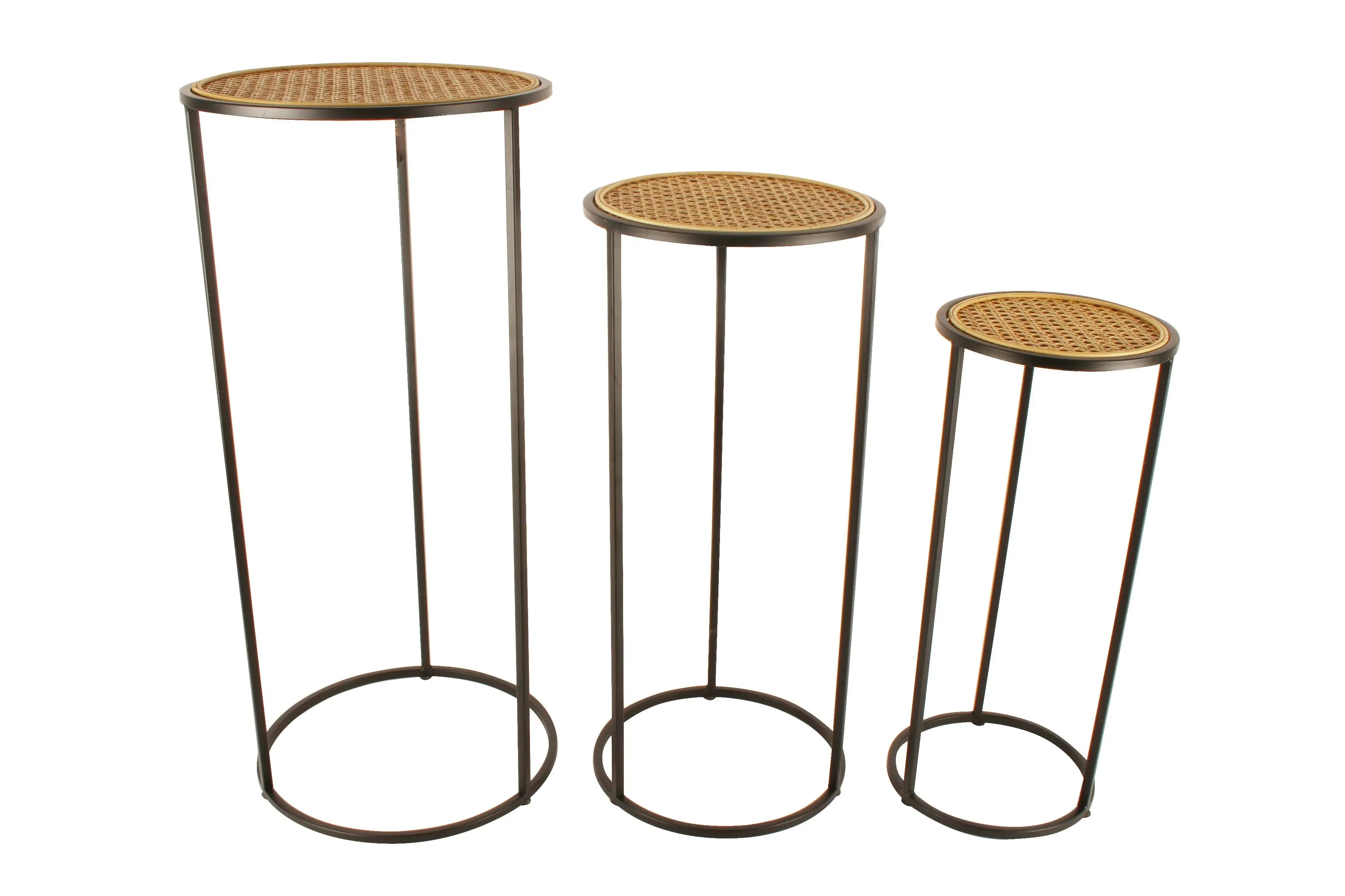 Hendrix Set Of 3 Rattan Side Tables