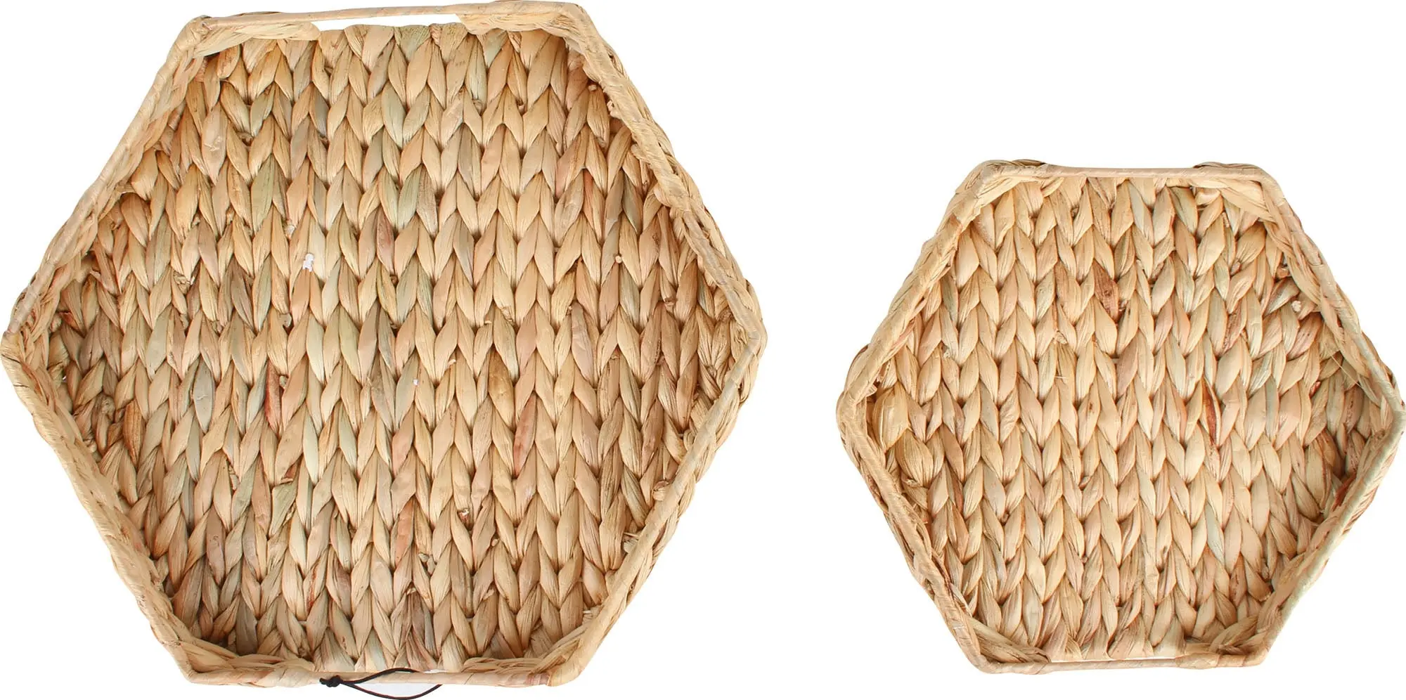 Walu Set Of 2 Waterhyacinth Hexagon Display Trays