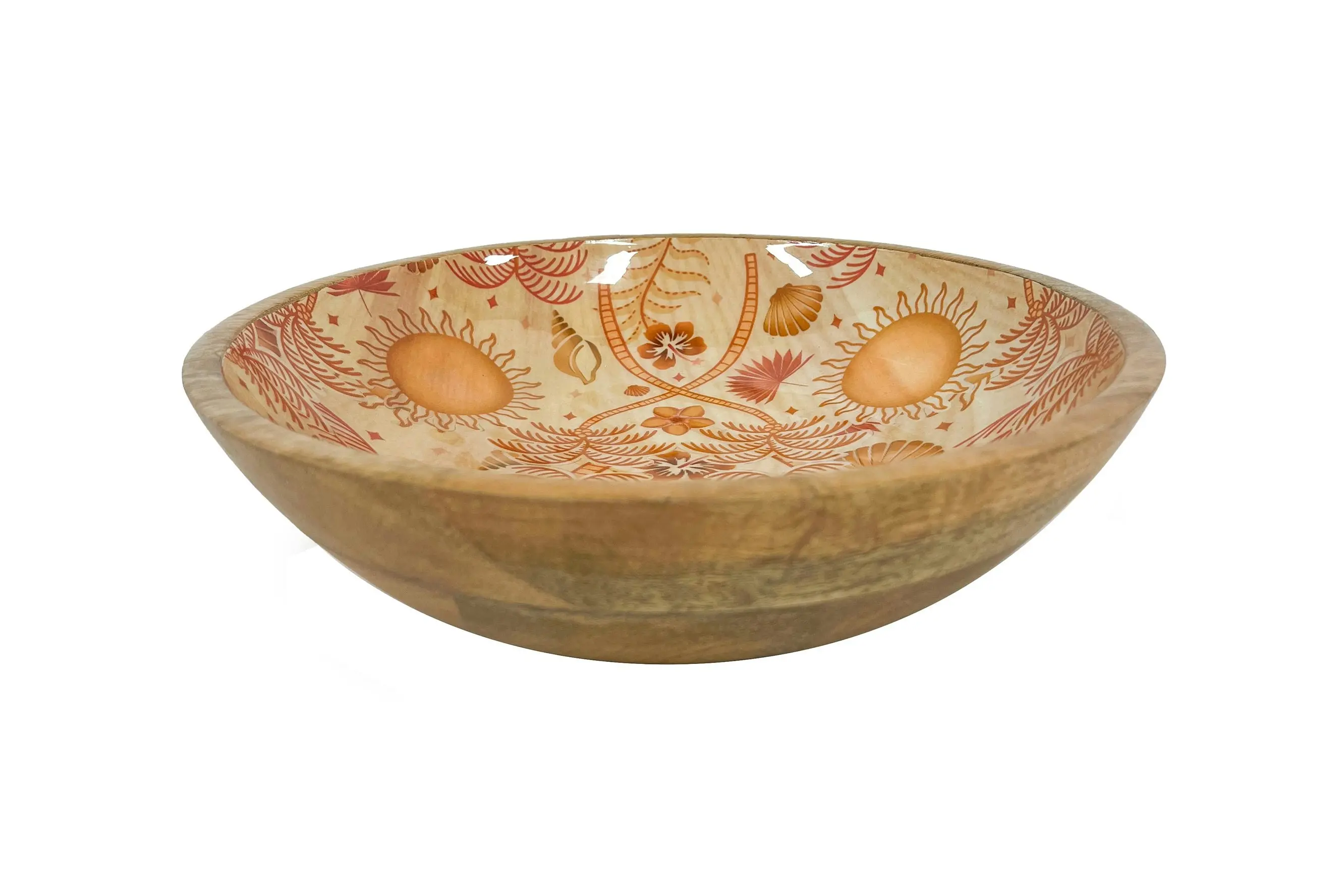 Round Enamel Salad Bowl - Moroccan Palm 32cm