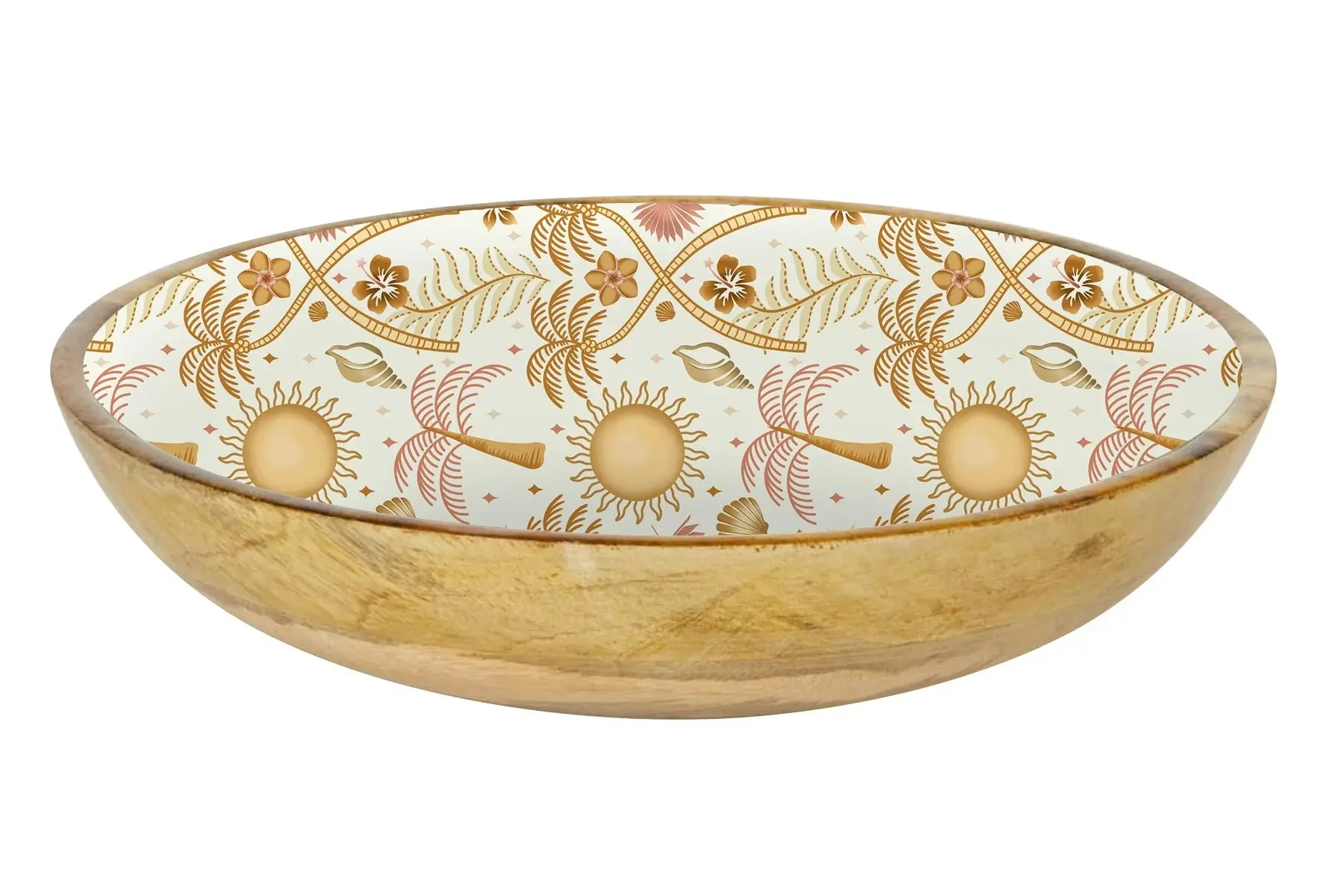 Round Enamel Salad Bowl - Moroccan Palm 32cm