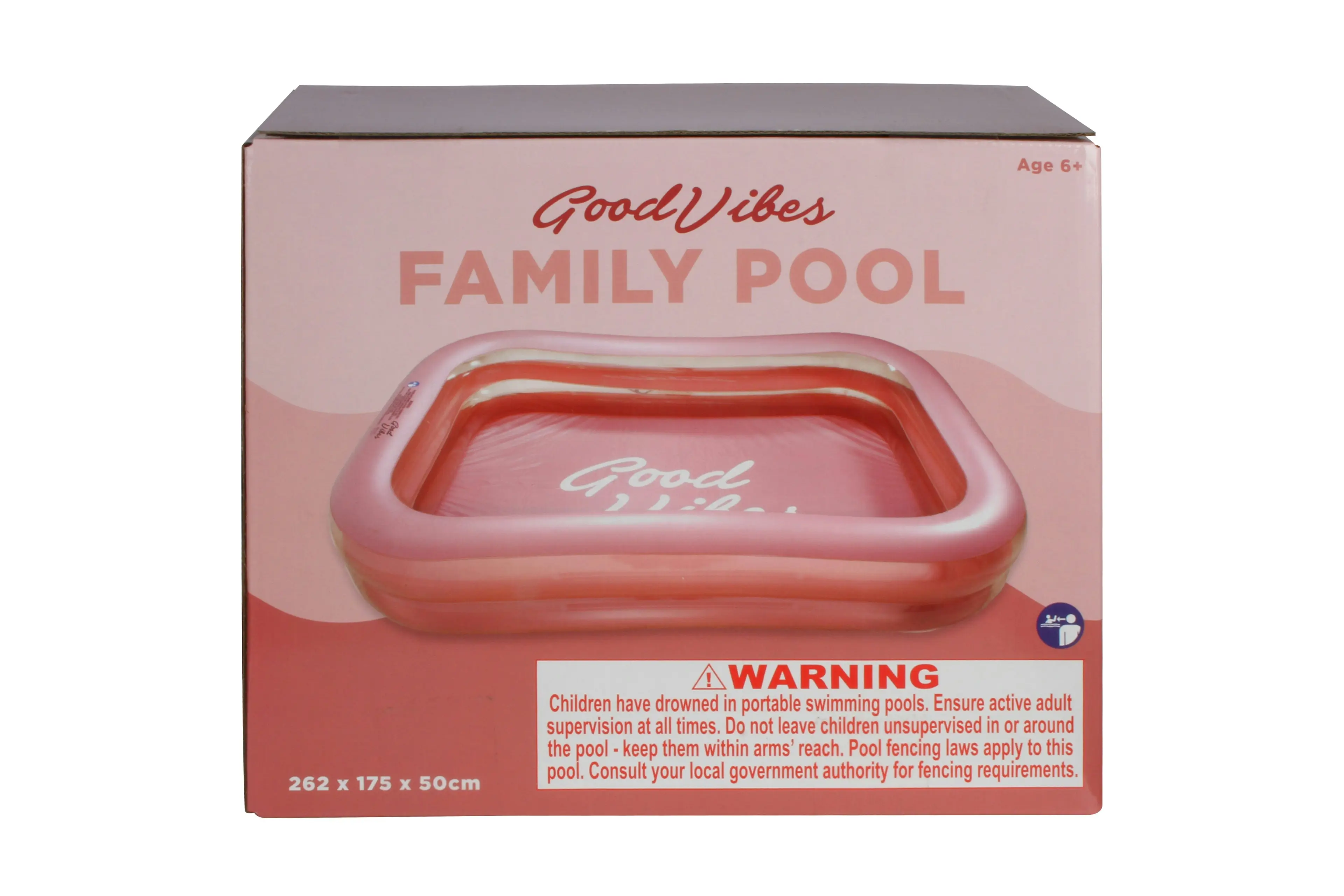 Good Vibes Family Pool Pink 262 x 175 x 50cm