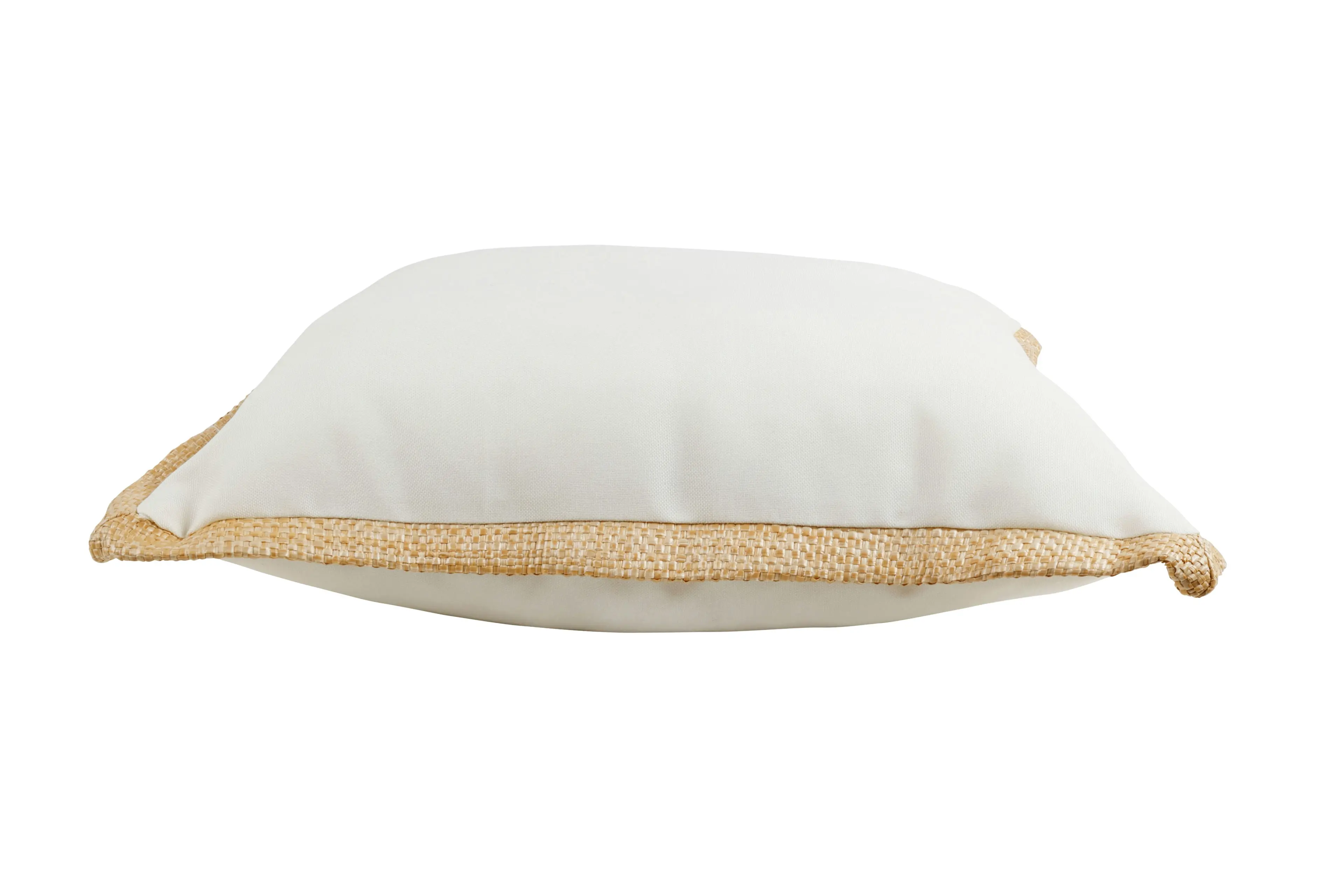 Aspen Outdoor Cushion White With Jute Trim 45 x 45 x 5cm